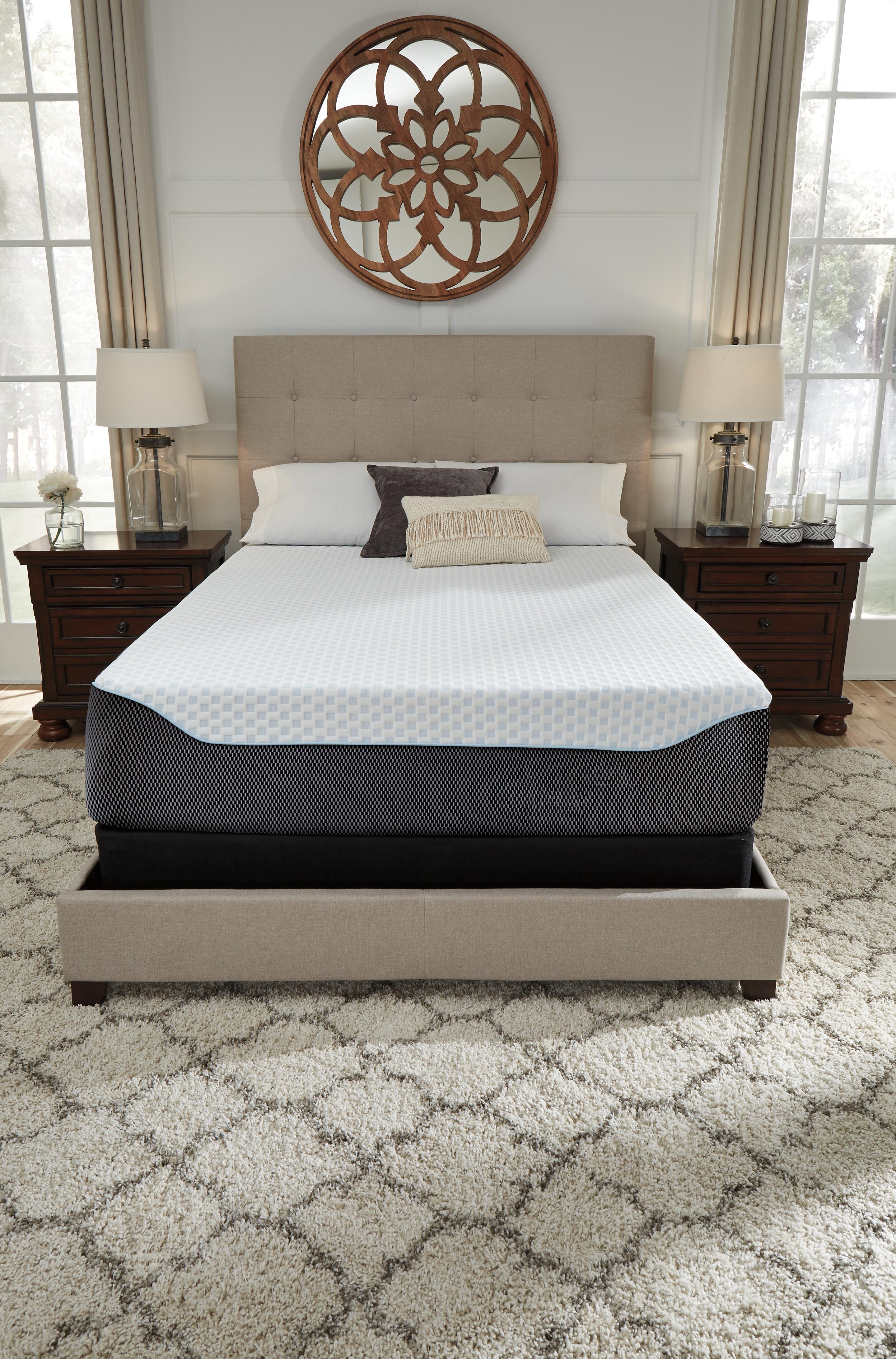 14 Inch Chime Elite Queen Memory Foam Mattress in a Box, White/Blue, large
