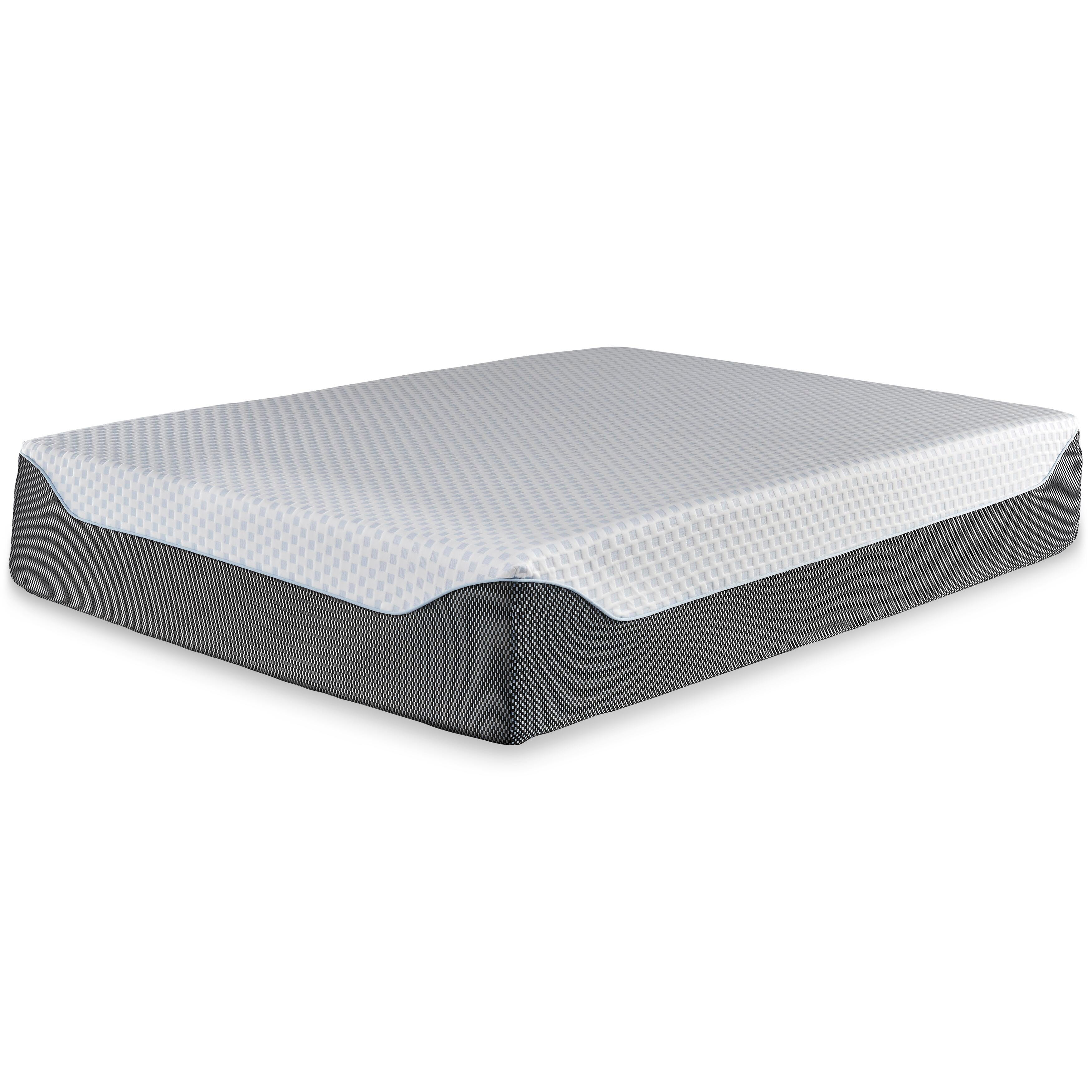 14 Inch Chime Elite Queen Memory Foam Mattress in a Box, White/Blue, large