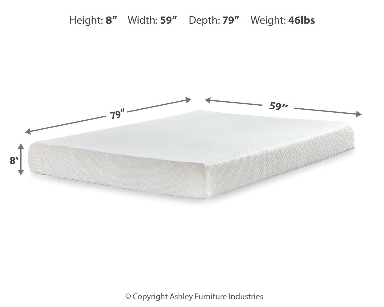 Chime 8 Inch Memory Foam Dimensions