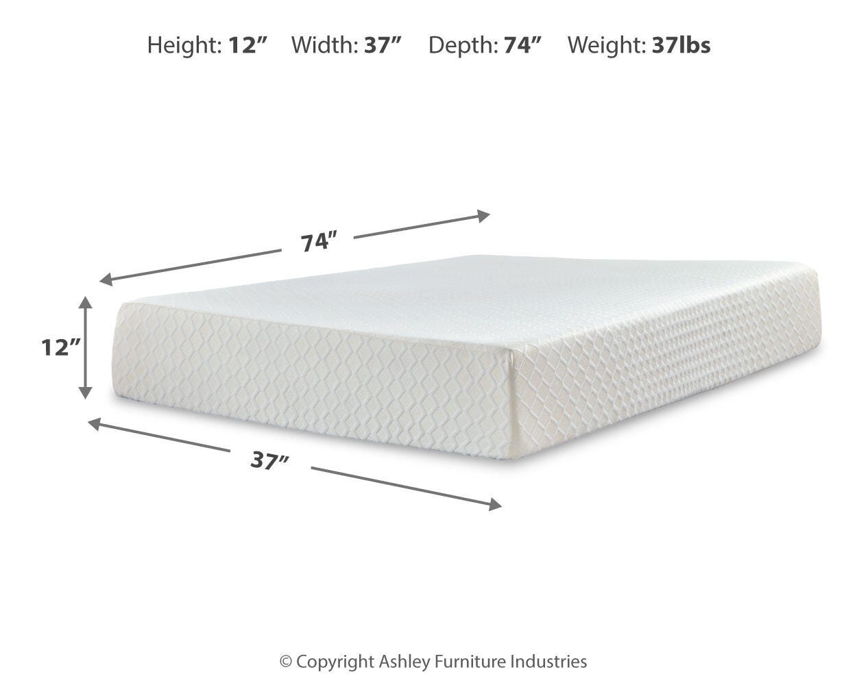 Chime 12 Inch Memory Foam Dimensions