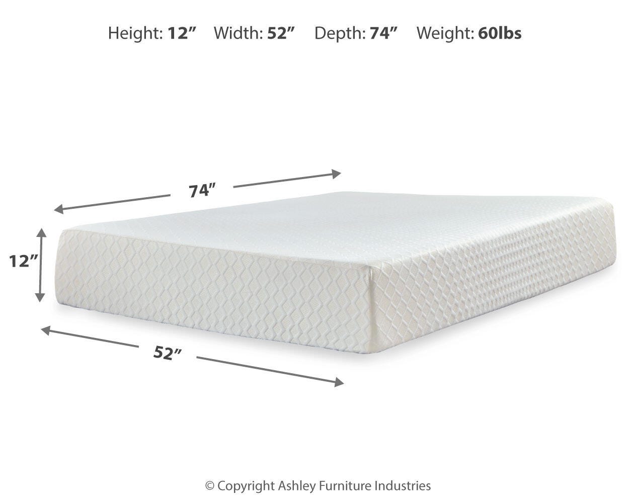 FHE-EW まみ （12入） Chime 12 Inch Plush Memory Foam Full Mattress | Ashley