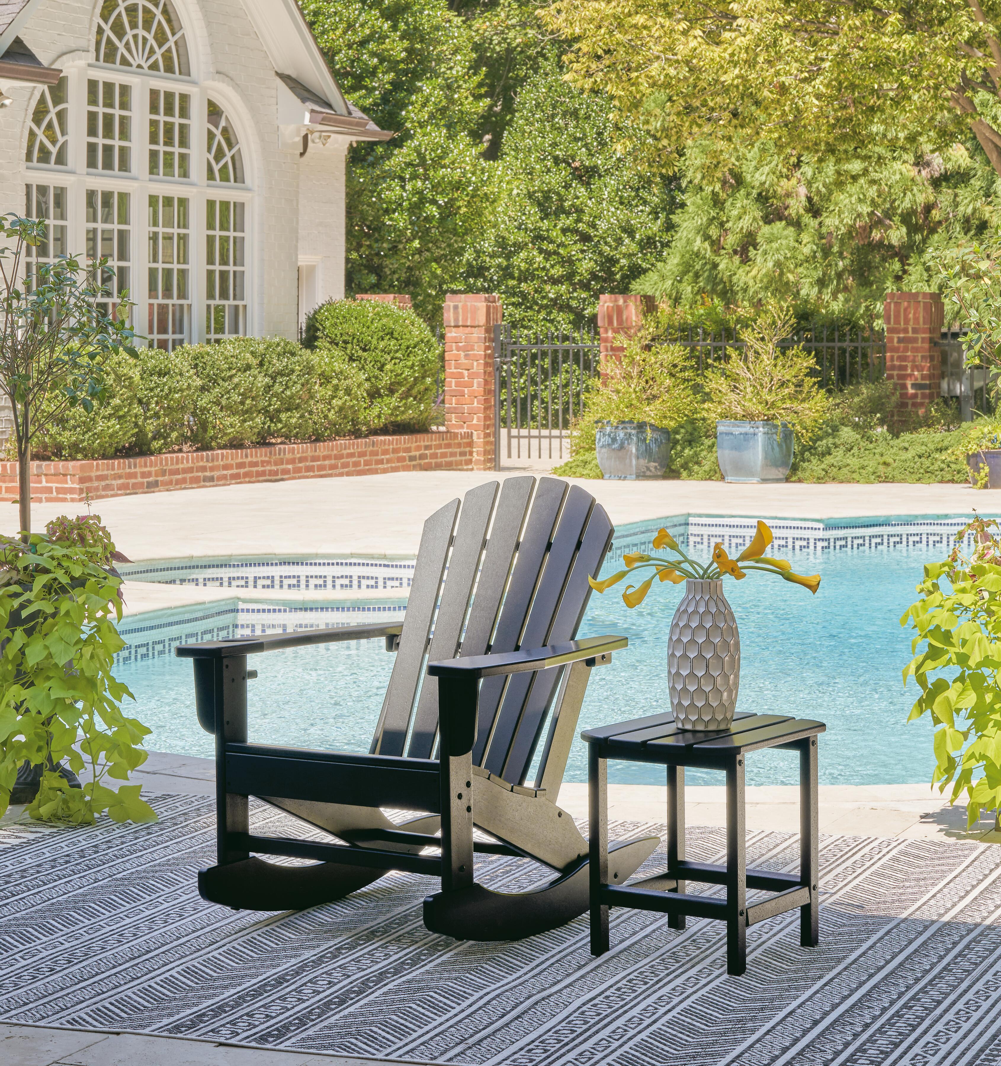 Sundown Treasure Outdoor Chair with End Table, Black, large