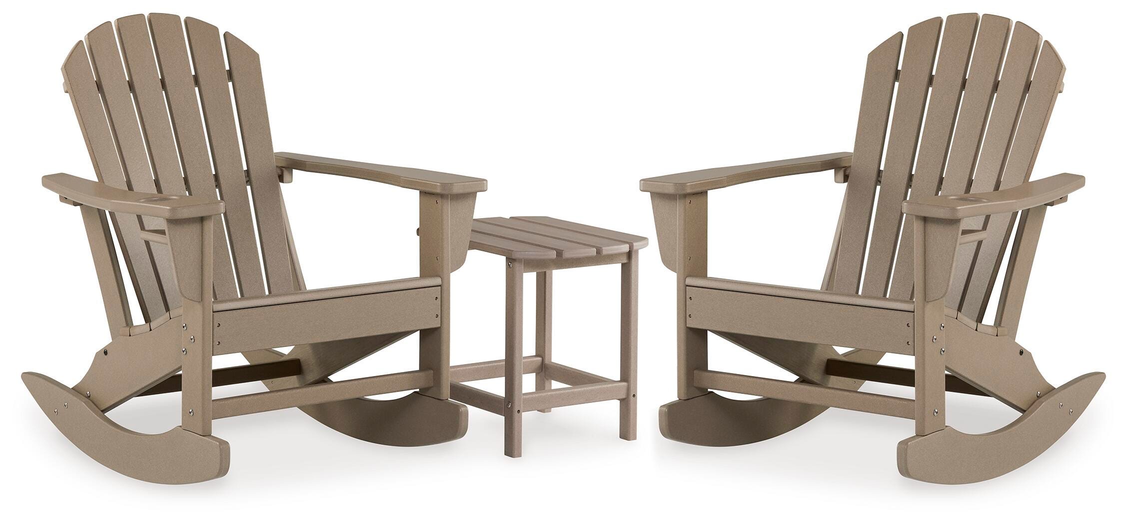 Sundown Treasure 2 Outdoor Chairs with End Table, Driftwood, large
