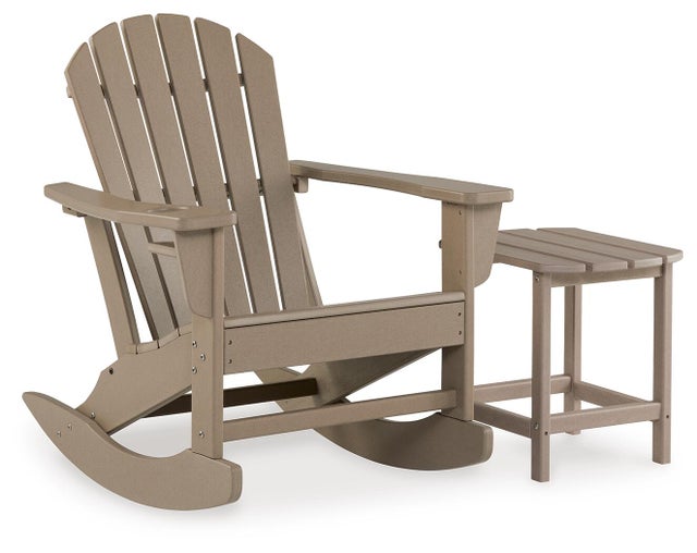 Sundown Treasure Outdoor Rocking Chair and End Table Set, Driftwood