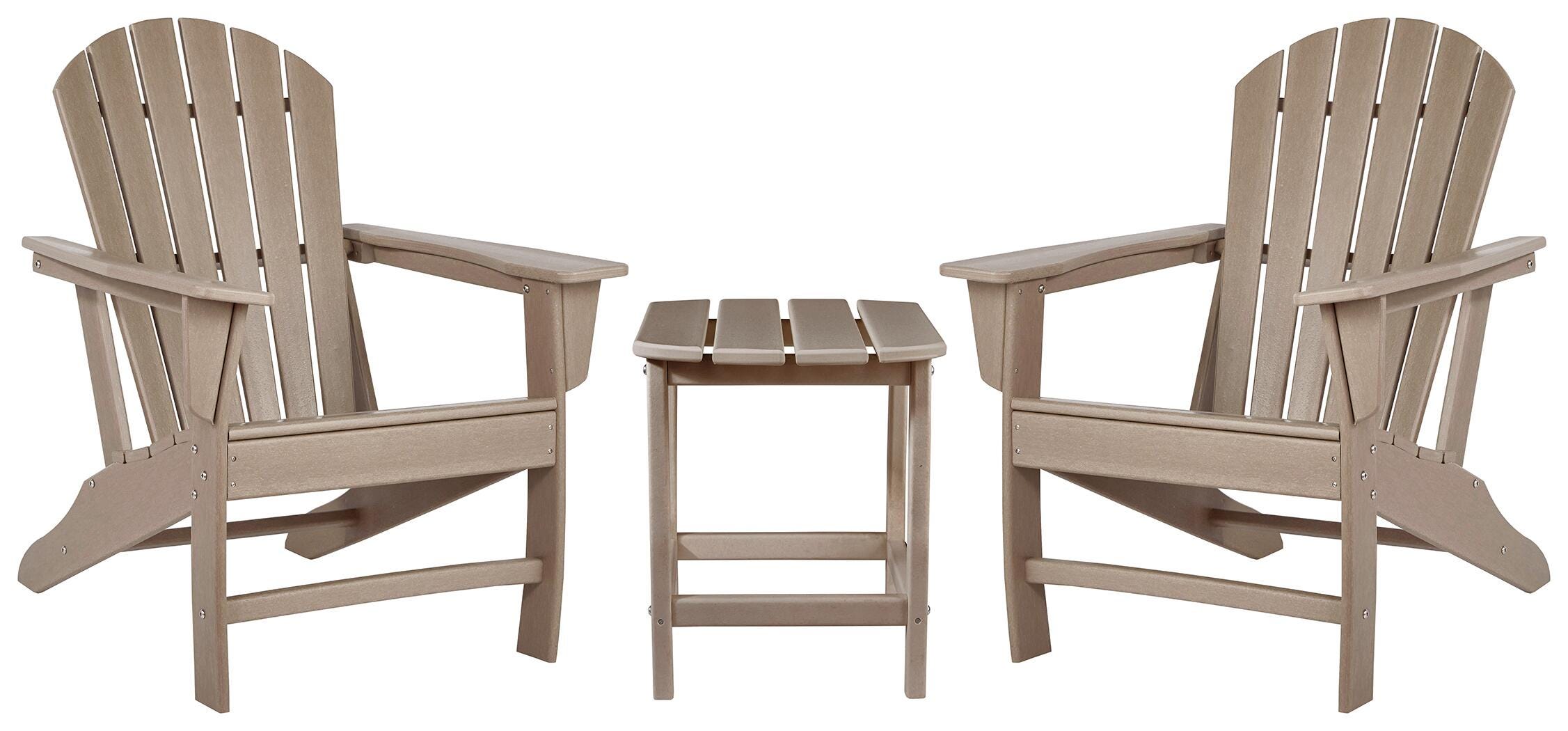 Sundown Treasure 2 Outdoor Chairs with End Table, Driftwood, large