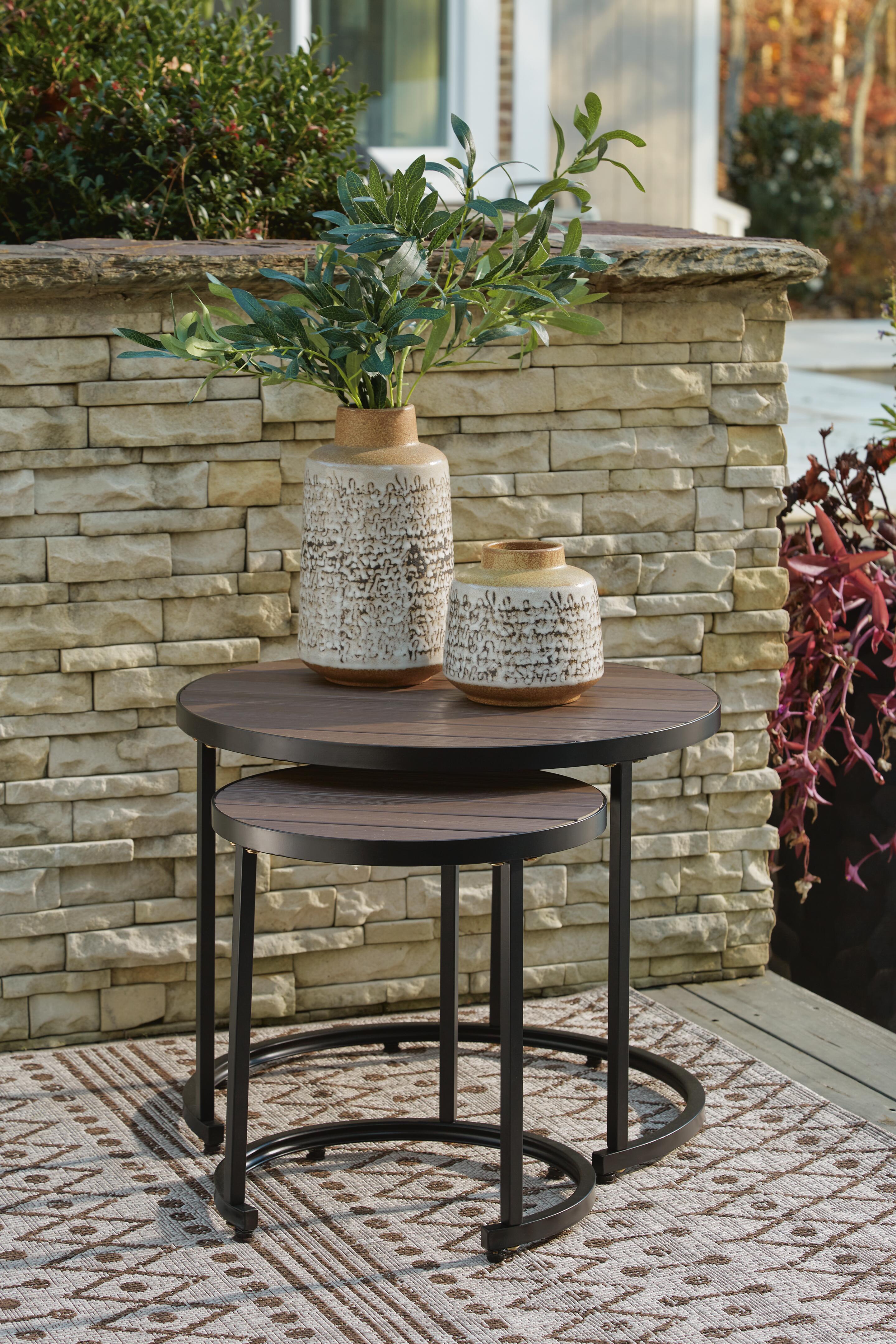Ayla Outdoor Nesting End Tables (Set of 2), , large