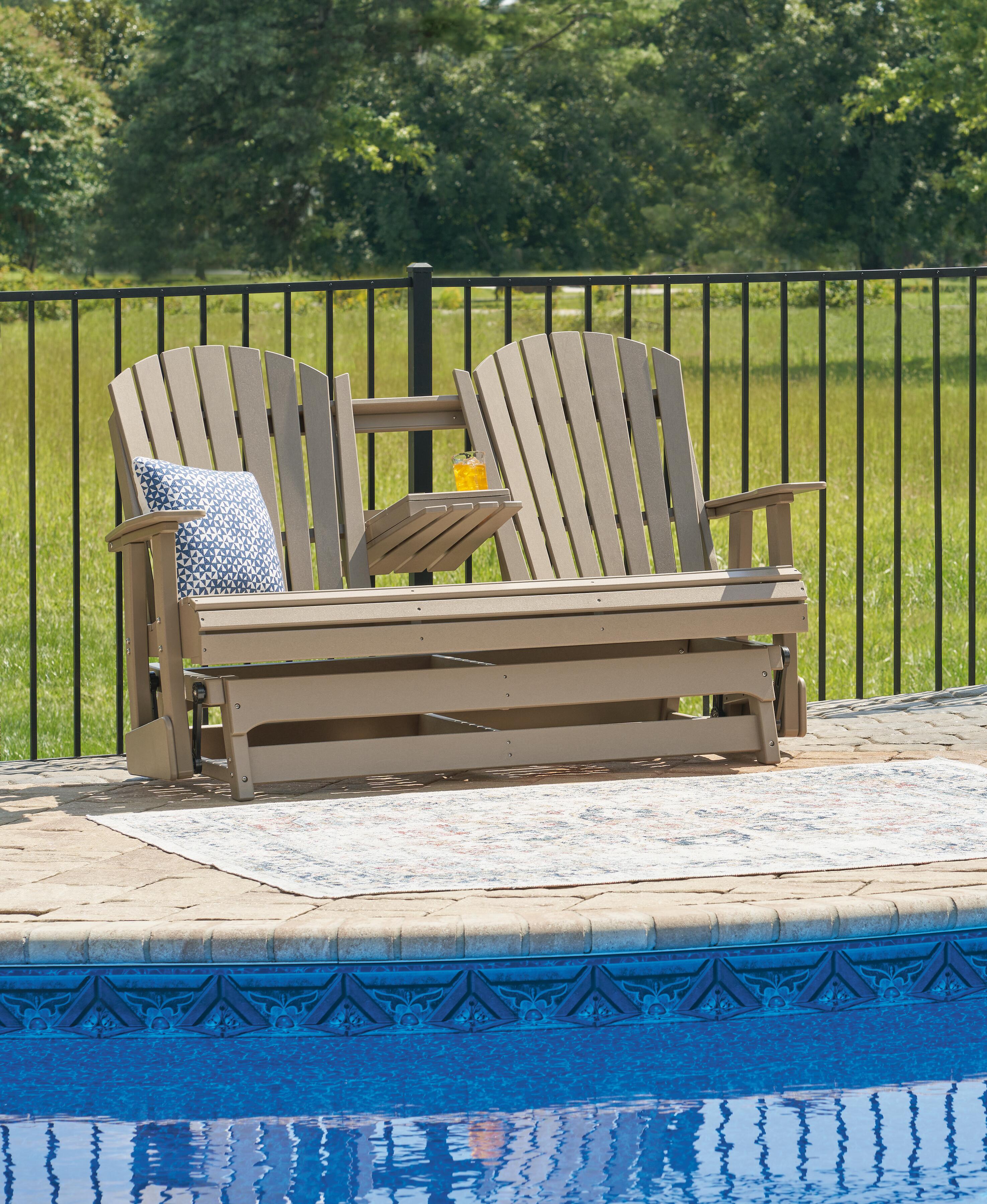 Hyland Wave Outdoor Glider Loveseat, Driftwood, rollover