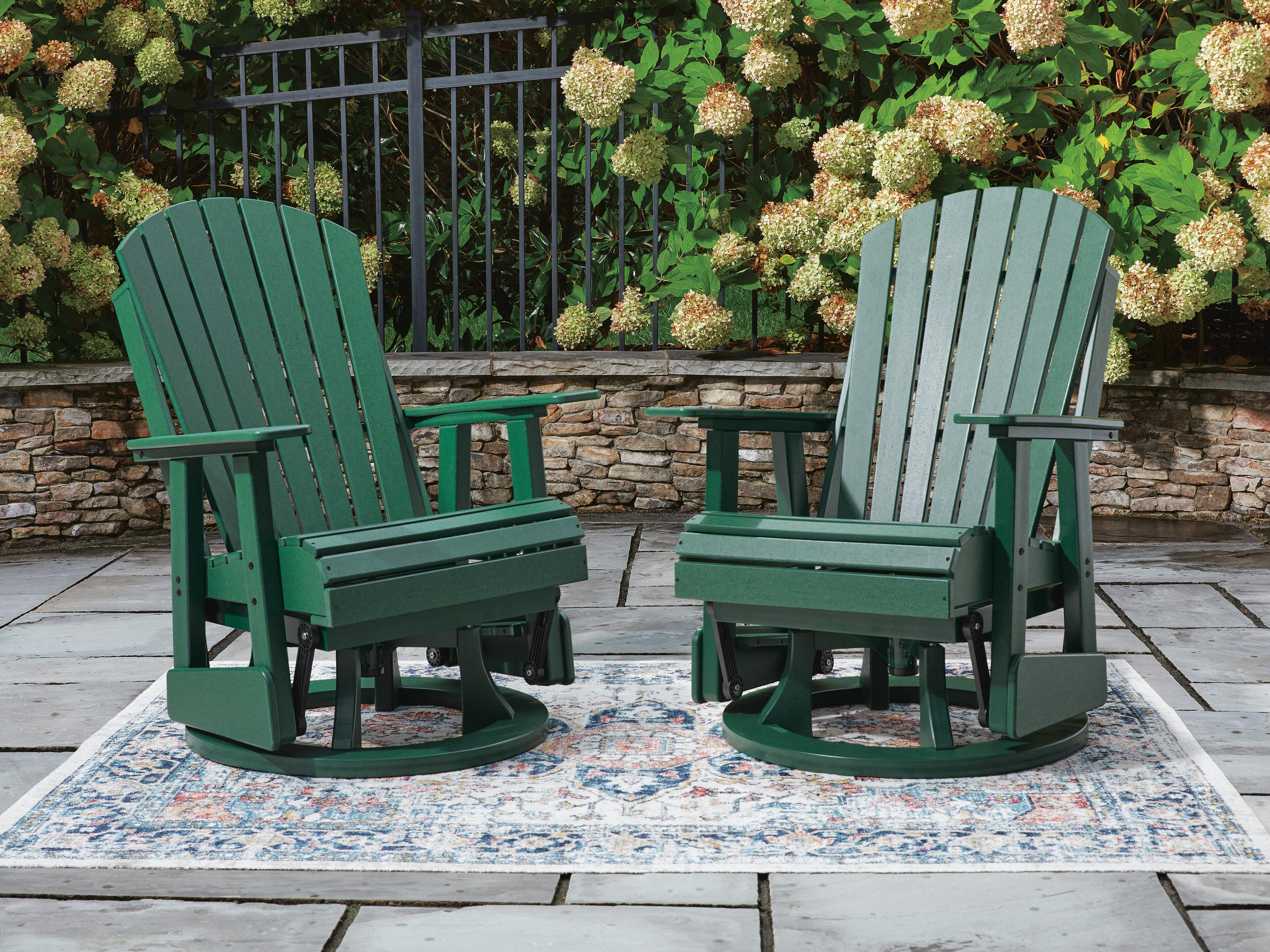 Hyland Wave Outdoor Swivel Glider Chair, Green