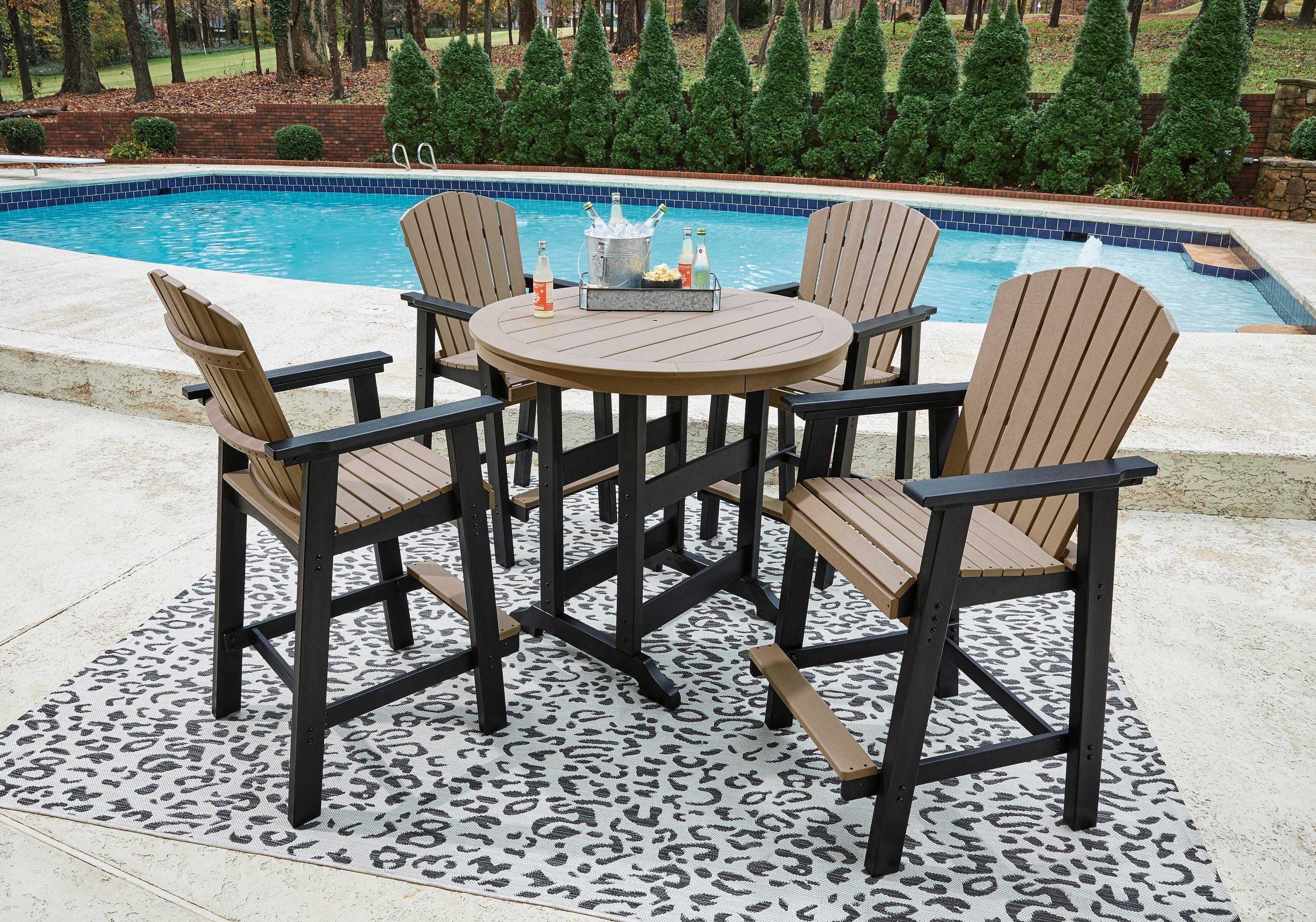 【英国 Barker Ellis】ミニラウンドトレイ　15㎝ Fairen Trail Outdoor Bar Table and 4 Barstools | Ashley