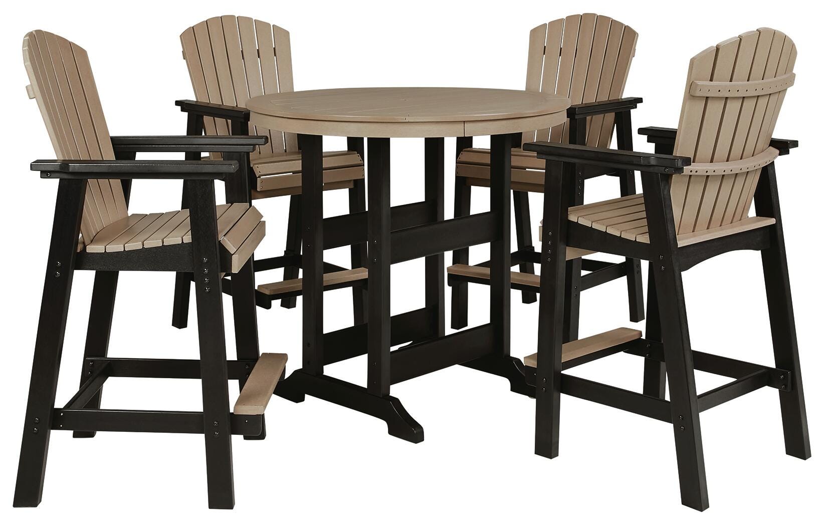 Fairen Trail Outdoor Bar Table and 4 Barstools, , large