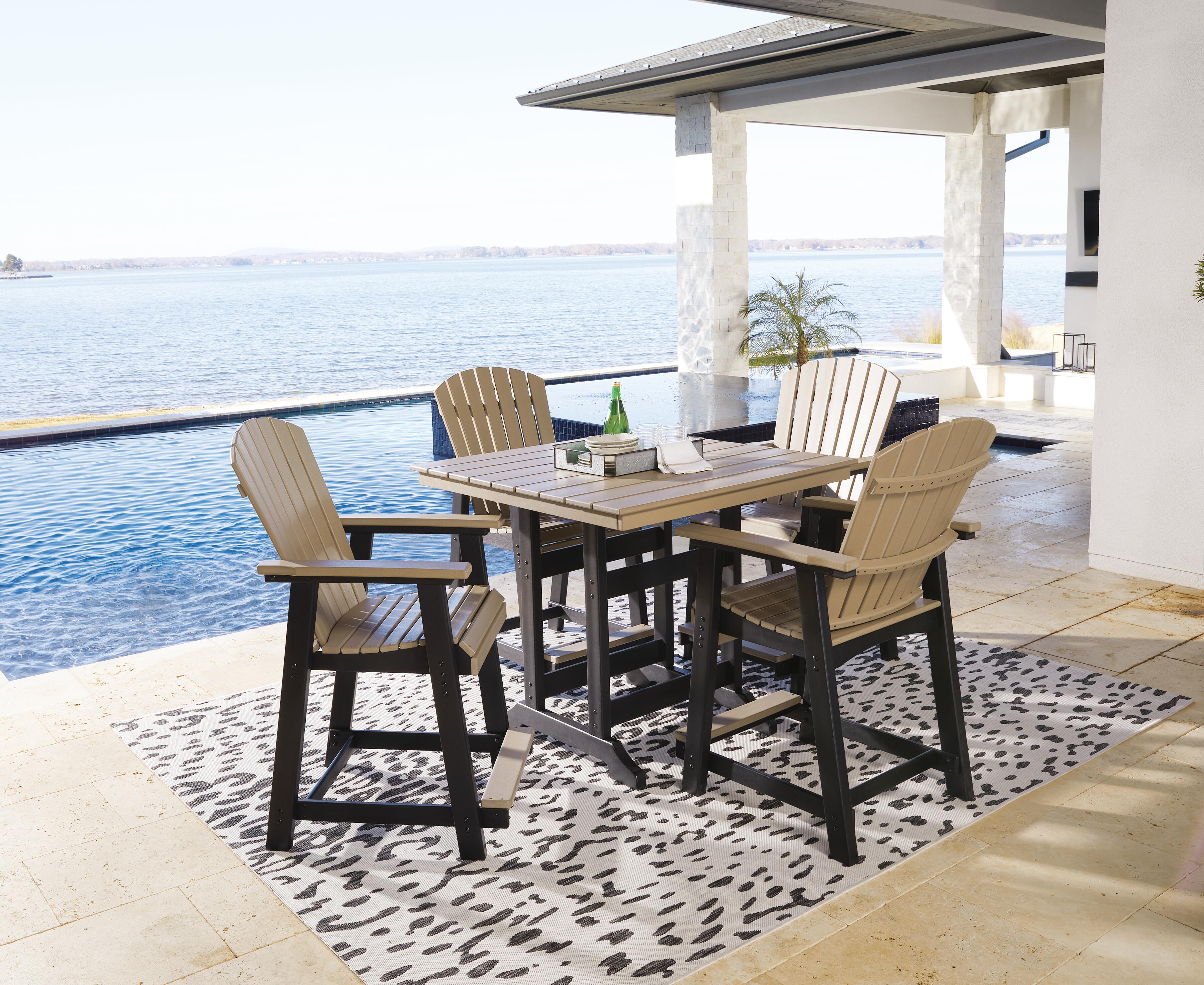 Fairen Trail Outdoor Counter Height Dining Table and 4 Barstools, , large