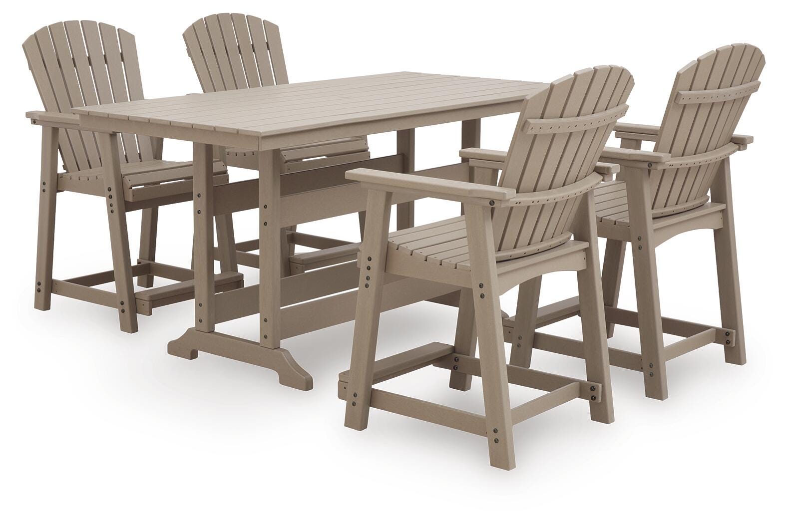 Sandy Dune Outdoor Counter Height Dining Table and 4 Barstools, , large