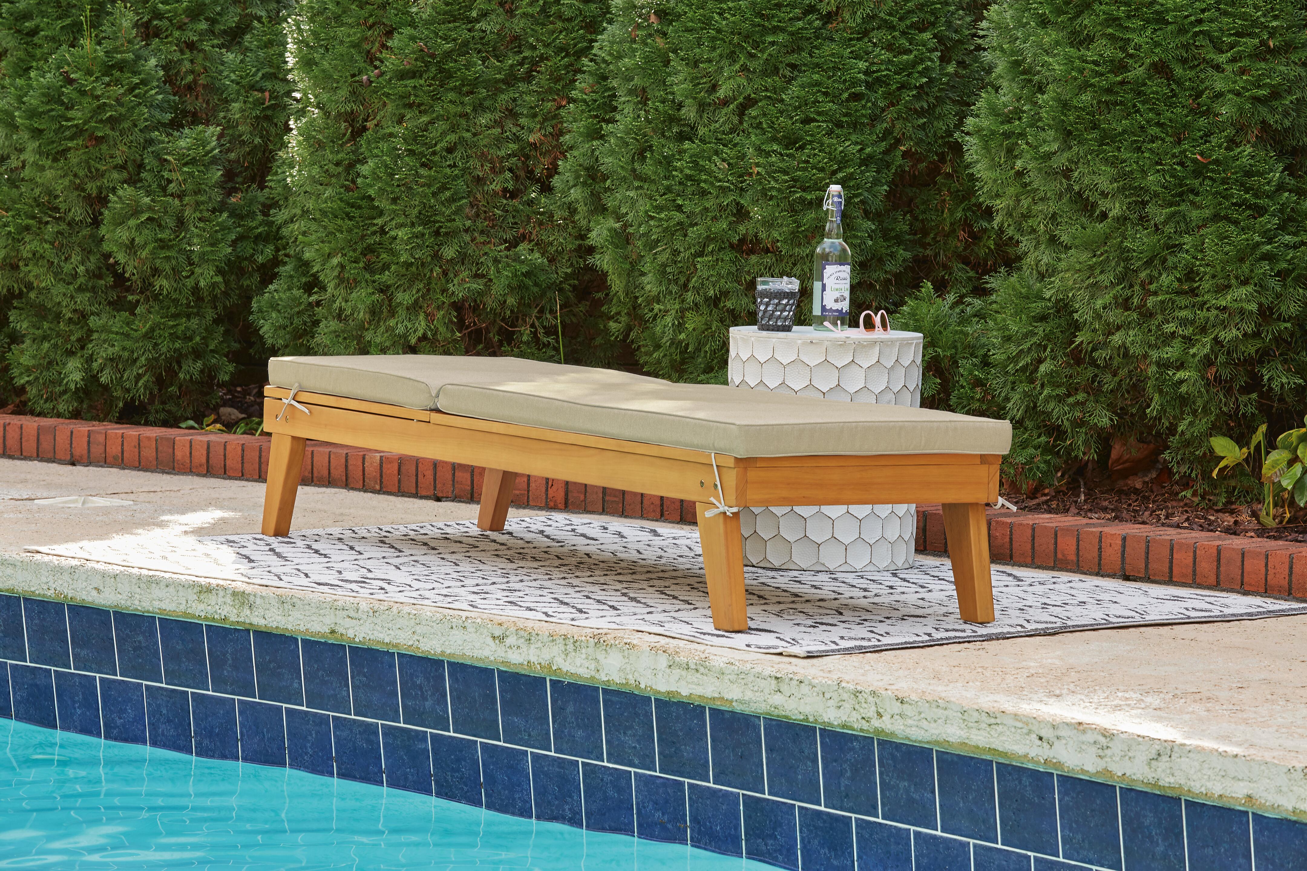 Byron Bay Chaise Lounge with Cushion, , large