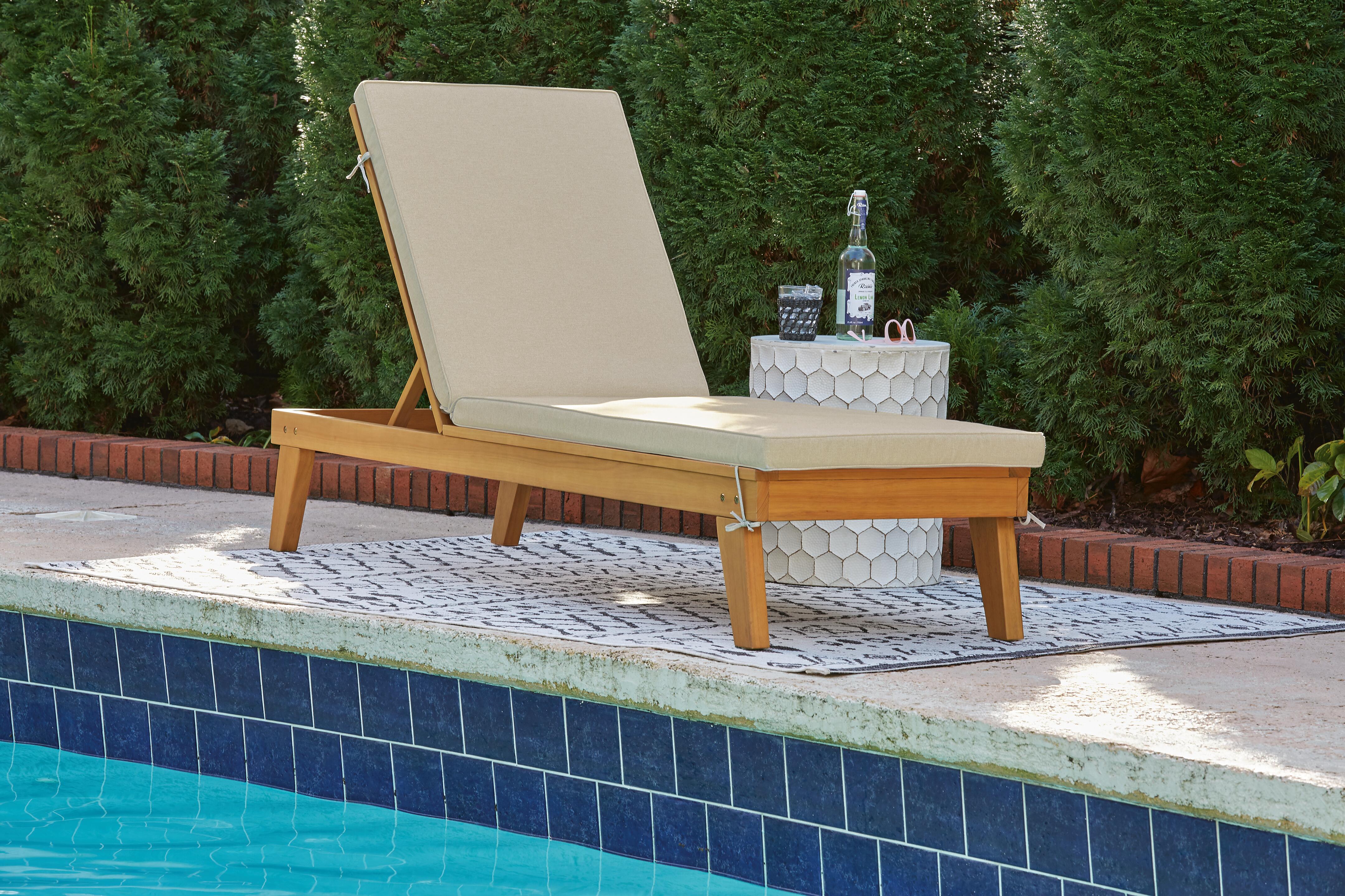 Byron Bay Chaise Lounge with Cushion, , large
