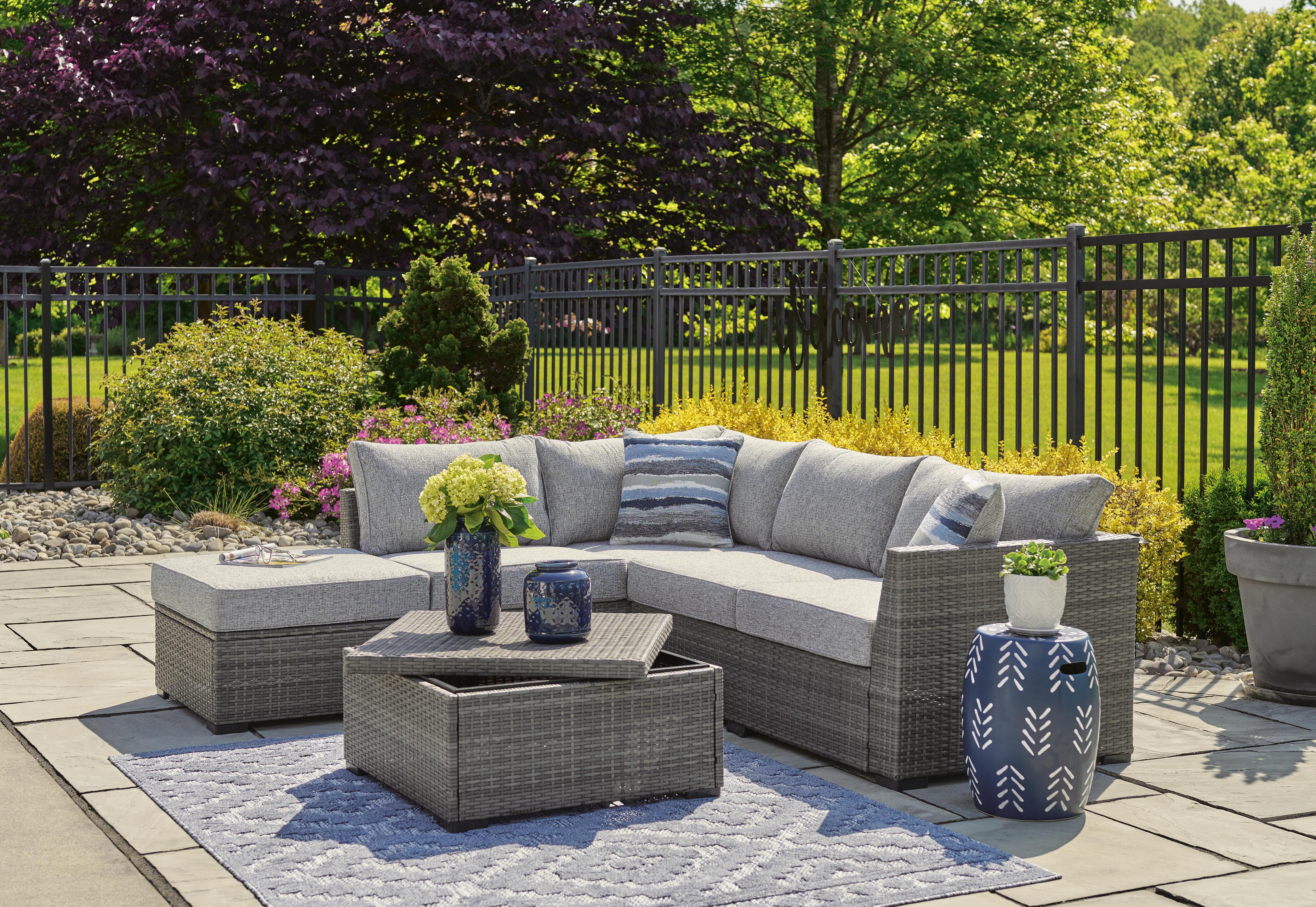 Petal Road Outdoor Loveseat Sectional/Ottoman/Table Set (Set of 4) - image 6