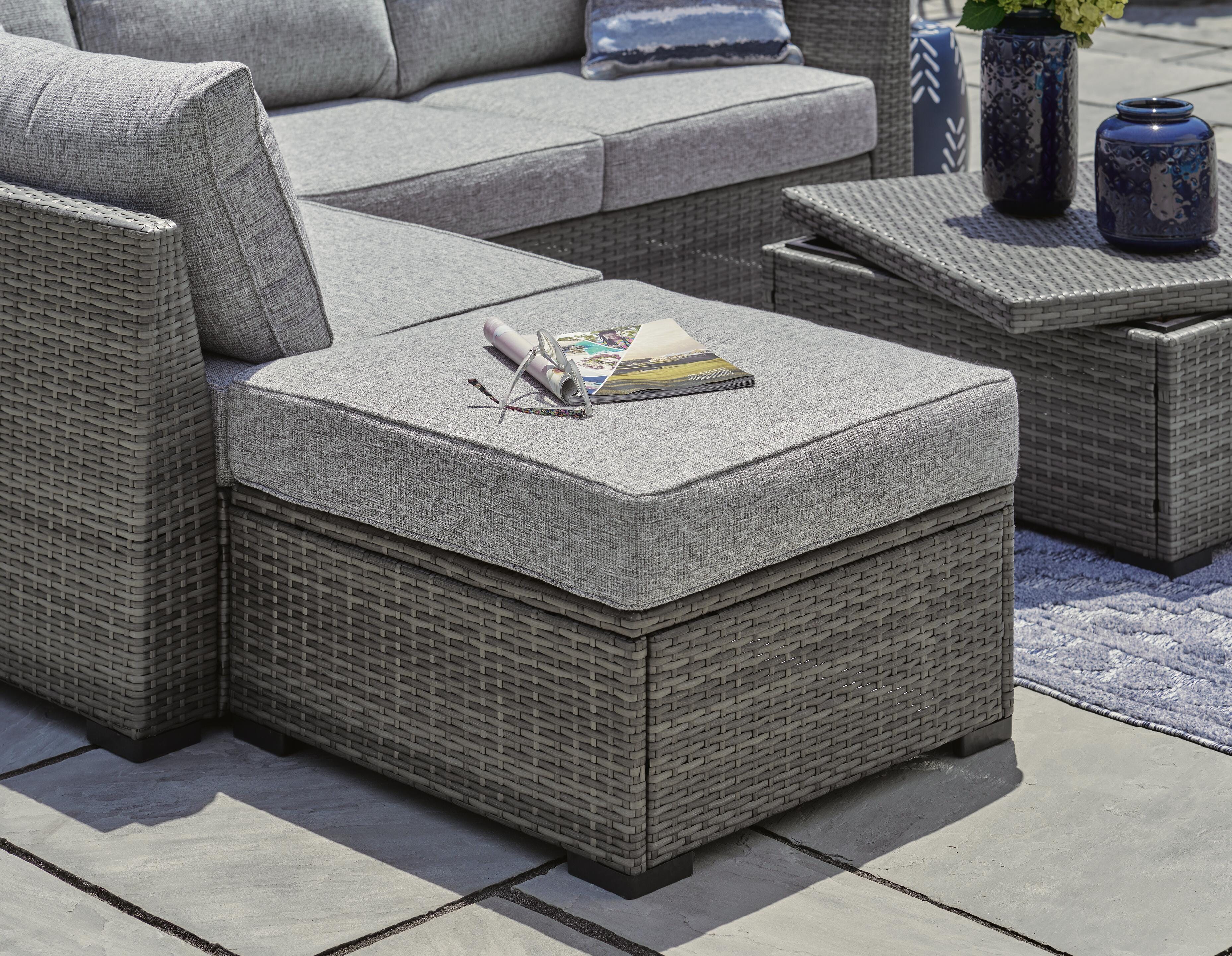 Petal Road Outdoor Loveseat Sectional/Ottoman/Table Set (Set of 4), , large