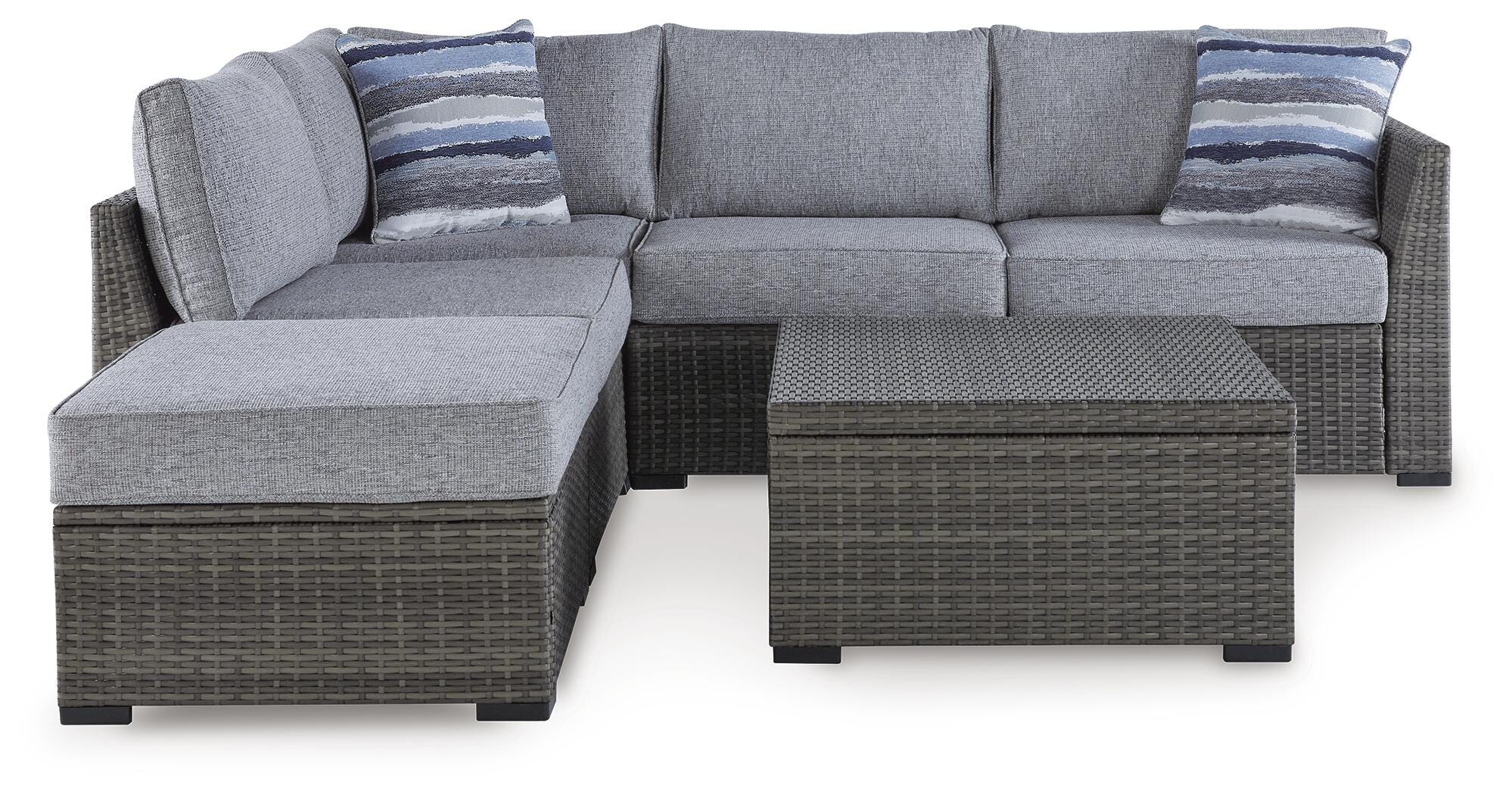 Petal Road Outdoor Loveseat Sectional/Ottoman/Table Set (Set of 4) - image 3