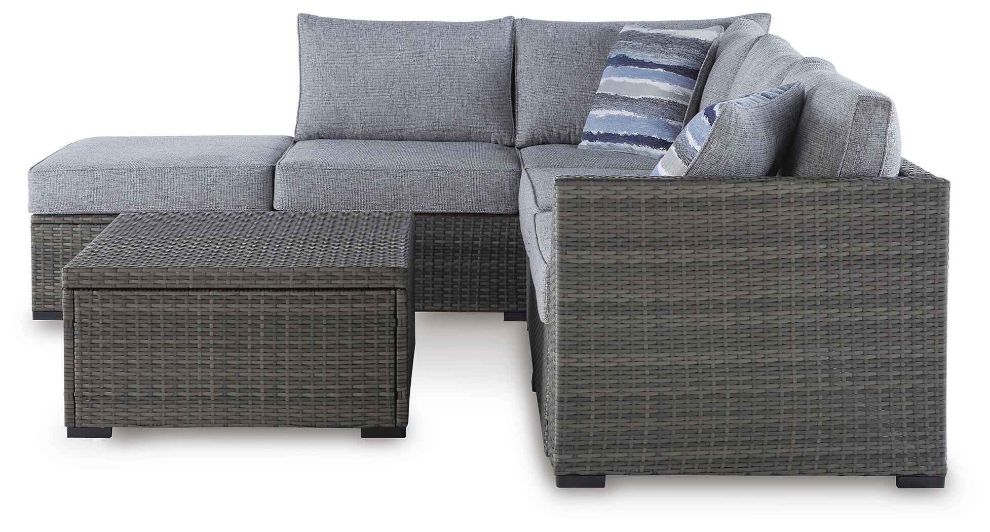 Petal Road Outdoor Loveseat Sectional/Ottoman/Table Set (Set of 4) - image 4