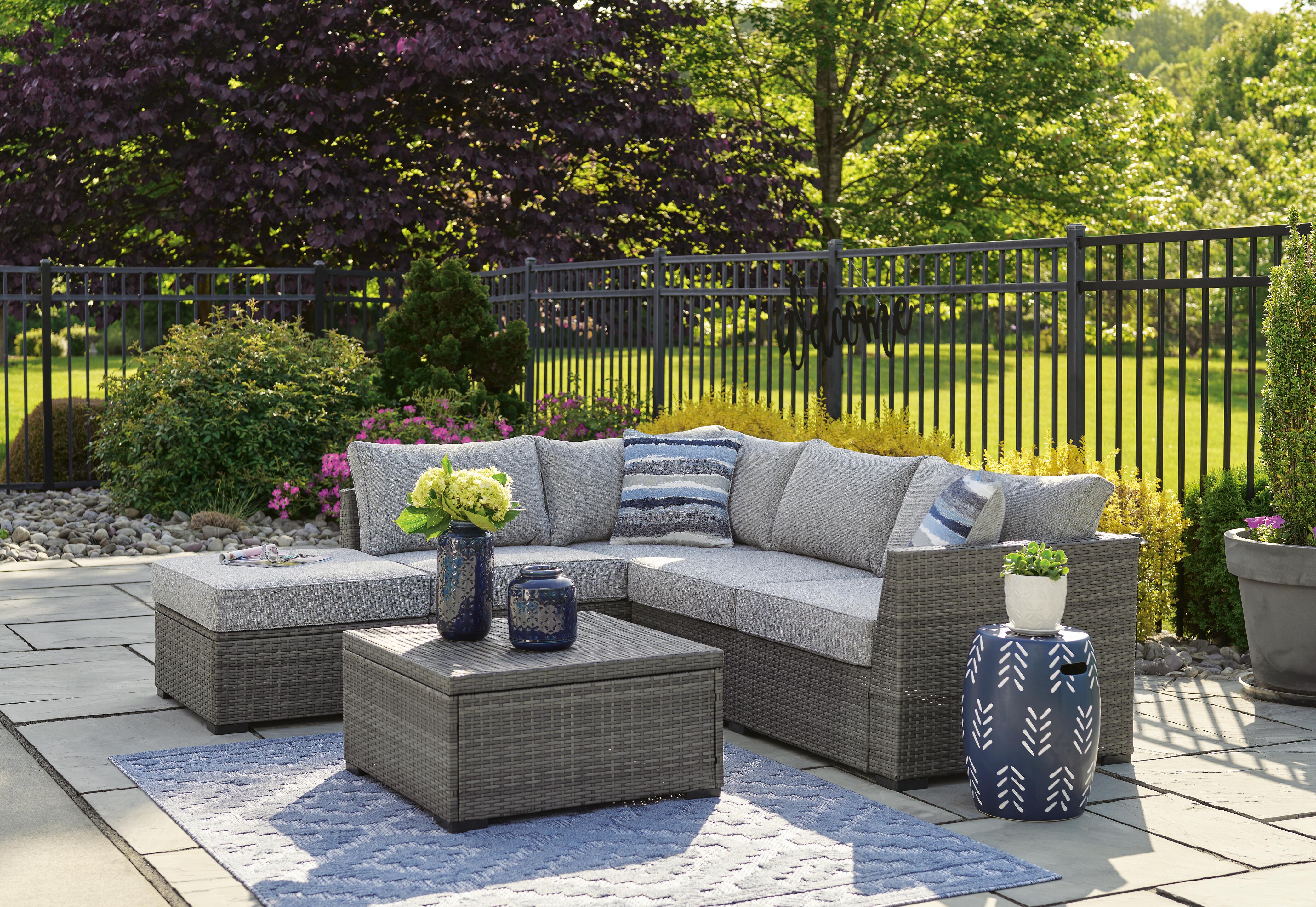 Petal Road Outdoor Loveseat Sectional/Ottoman/Table Set (Set of 4) - image 1