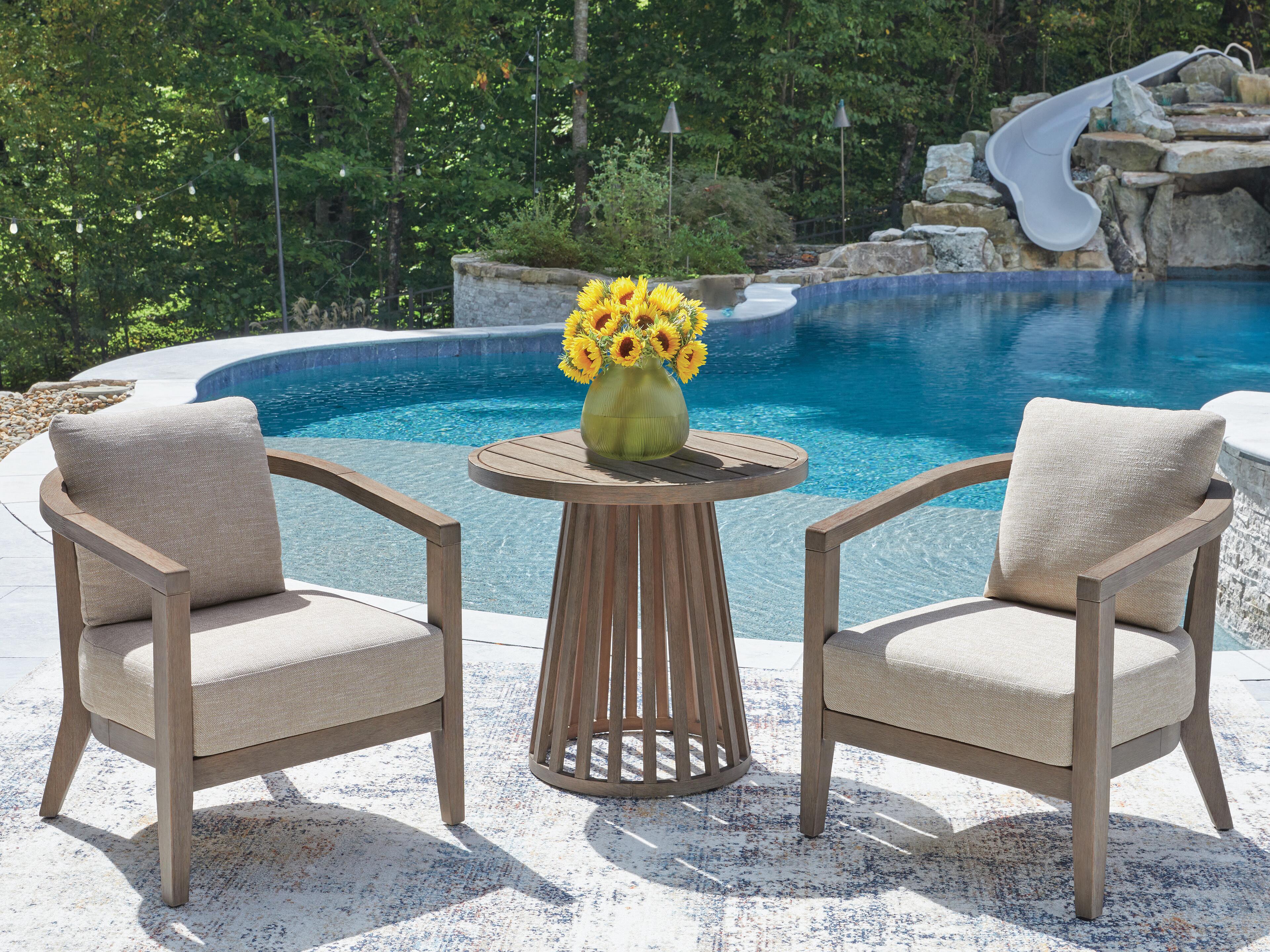Sunset Lake Outdoor Chairs with Cushions/Table (Set of 3) - image 1