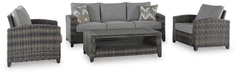 Oasis Court 4-Piece Outdoor Conversation Set, Gray