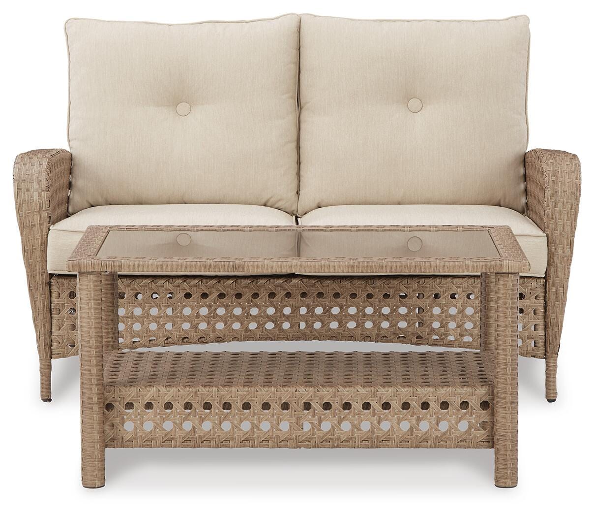 Braylee Outdoor Loveseat with Table (Set of 2) - image 2