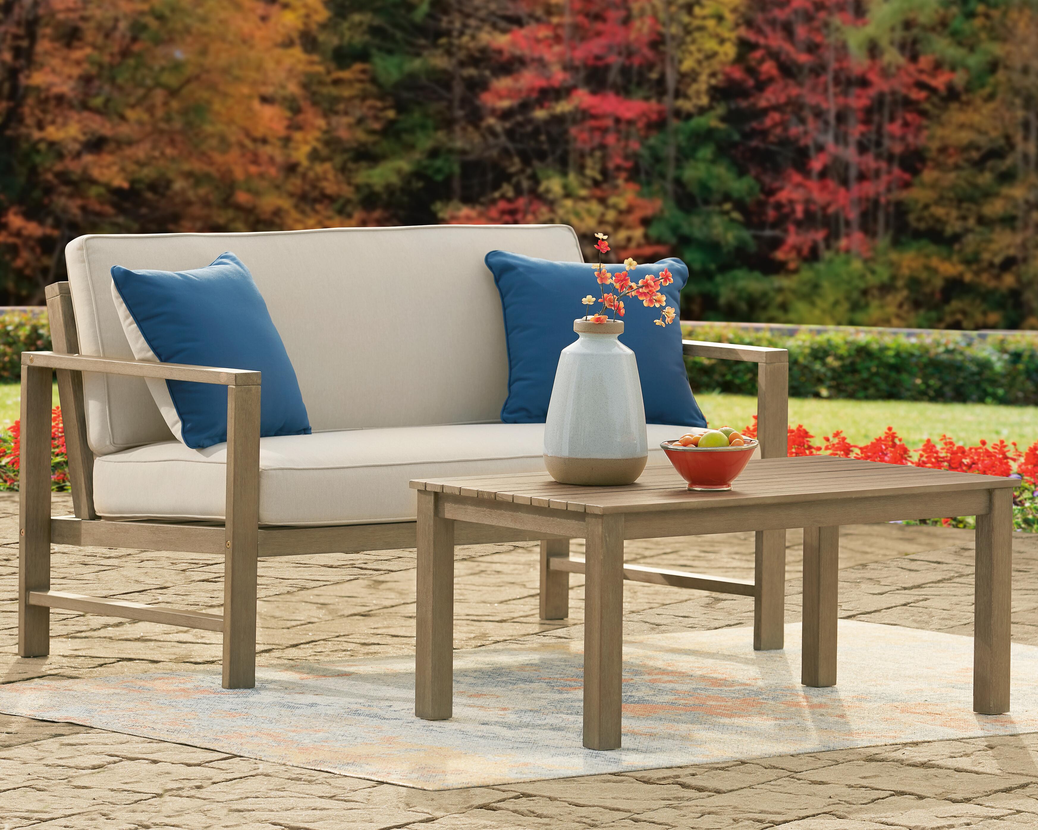 Fynnegan Outdoor Loveseat with Table (Set of 2) - image 1