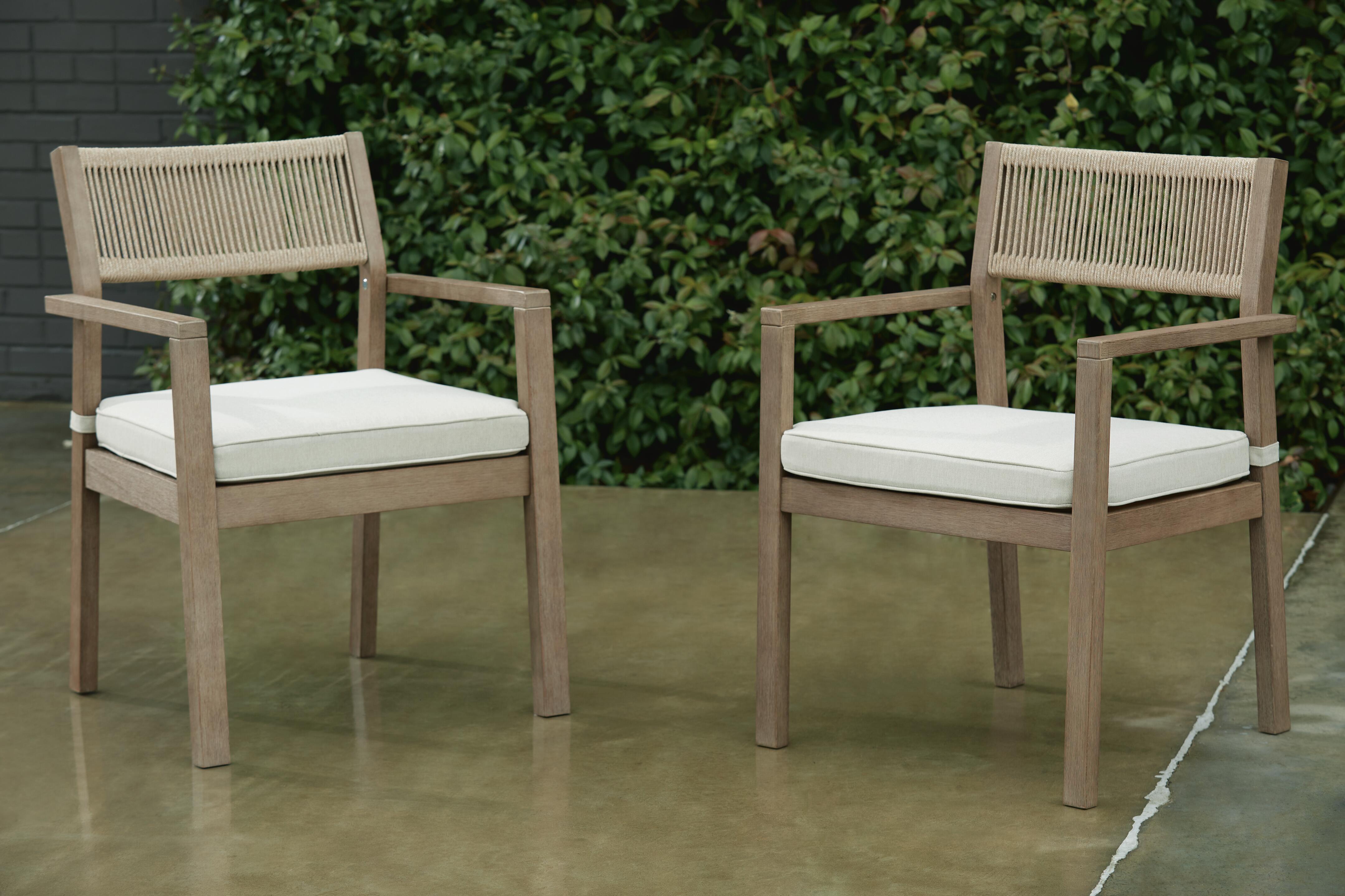 Aria Plains Arm Chair with Cushion (Set of 2), , large