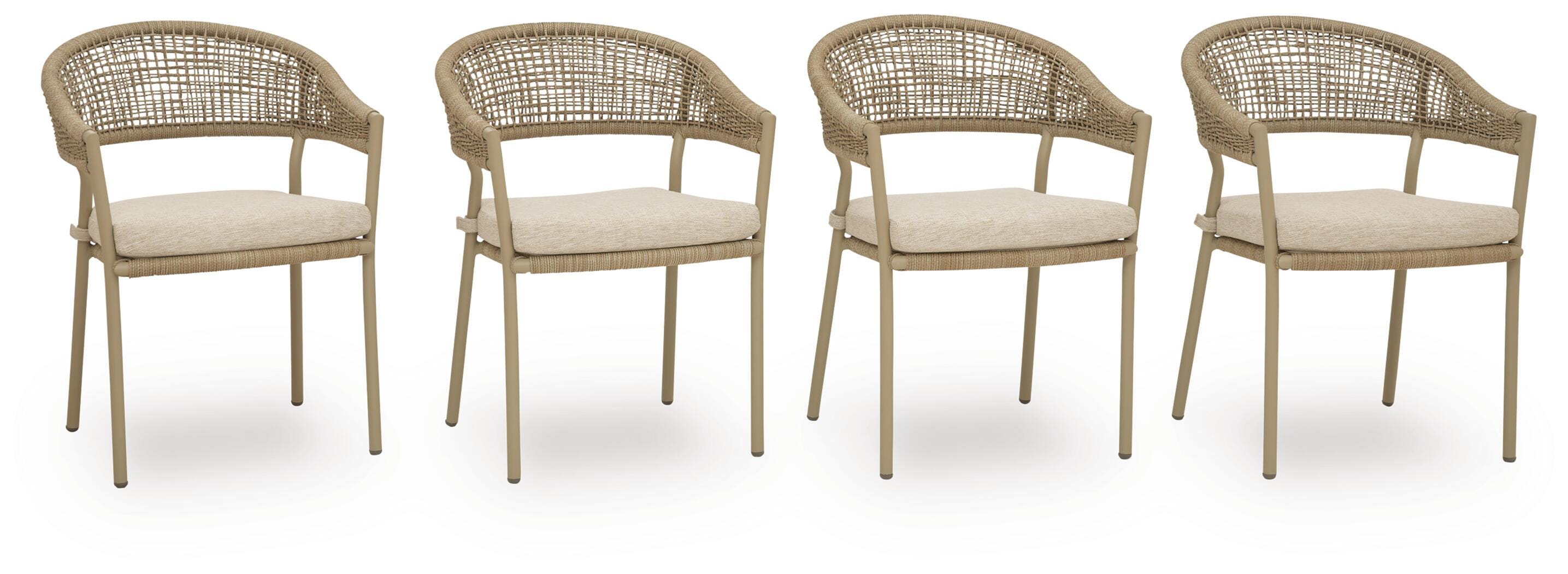 Ocean Park Outdoor Arm Chair with Cushion (Set of 4), , large