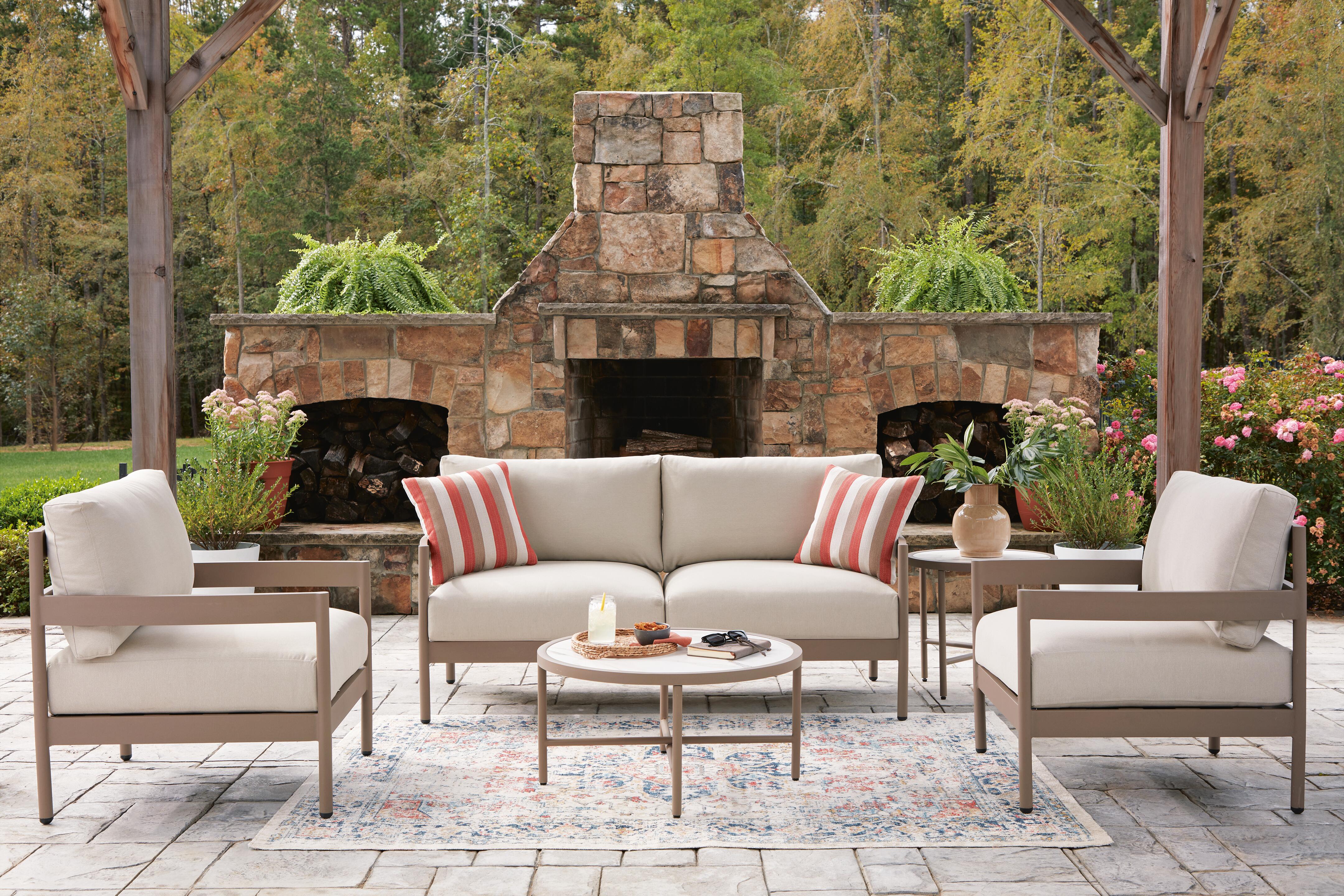 Big Creek Cove Outdoor Love/Chairs/Tables Set (Set of 5) - image 1