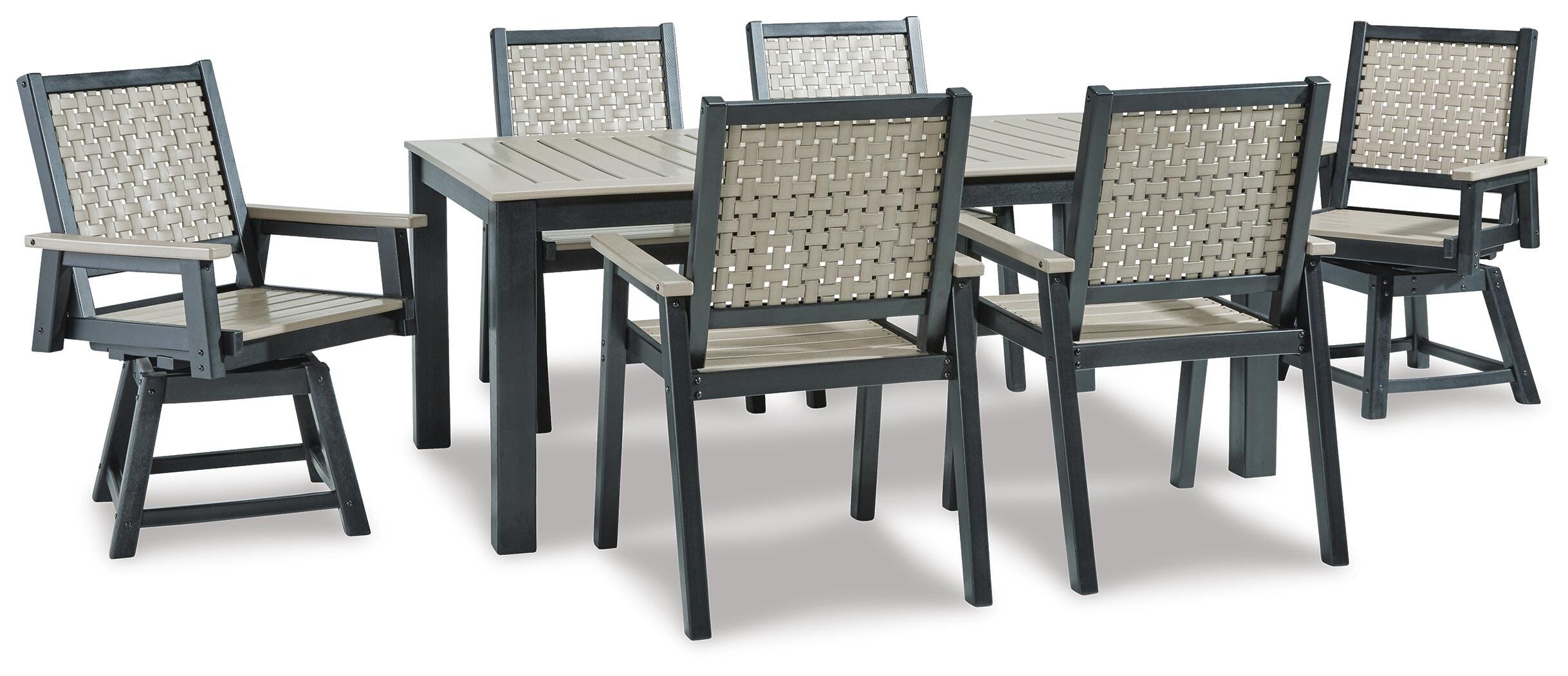 Mount Valley Outdoor Dining Table, 2 Swivel Arm Chairs and 4 Arm Chairs - image 2