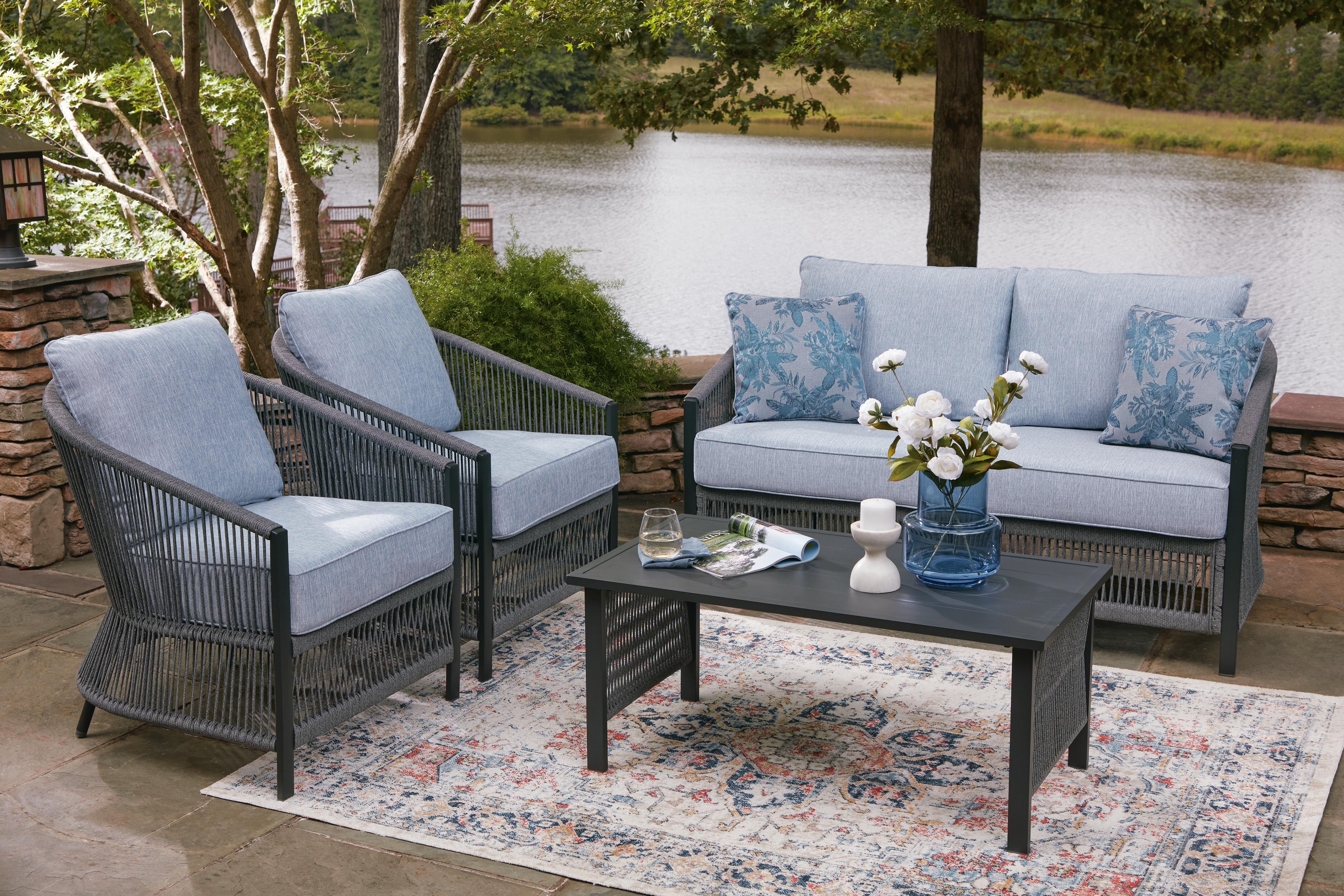 Bodega Island Outdoor Love/Chairs/Table Set (Set of 4) - image 5