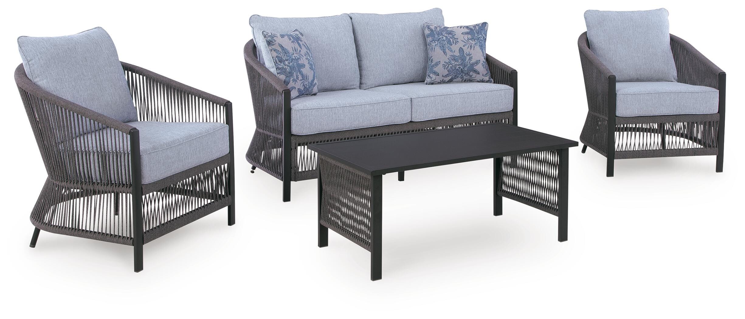 Bodega Island Outdoor Love/Chairs/Table Set (Set of 4) - image 2
