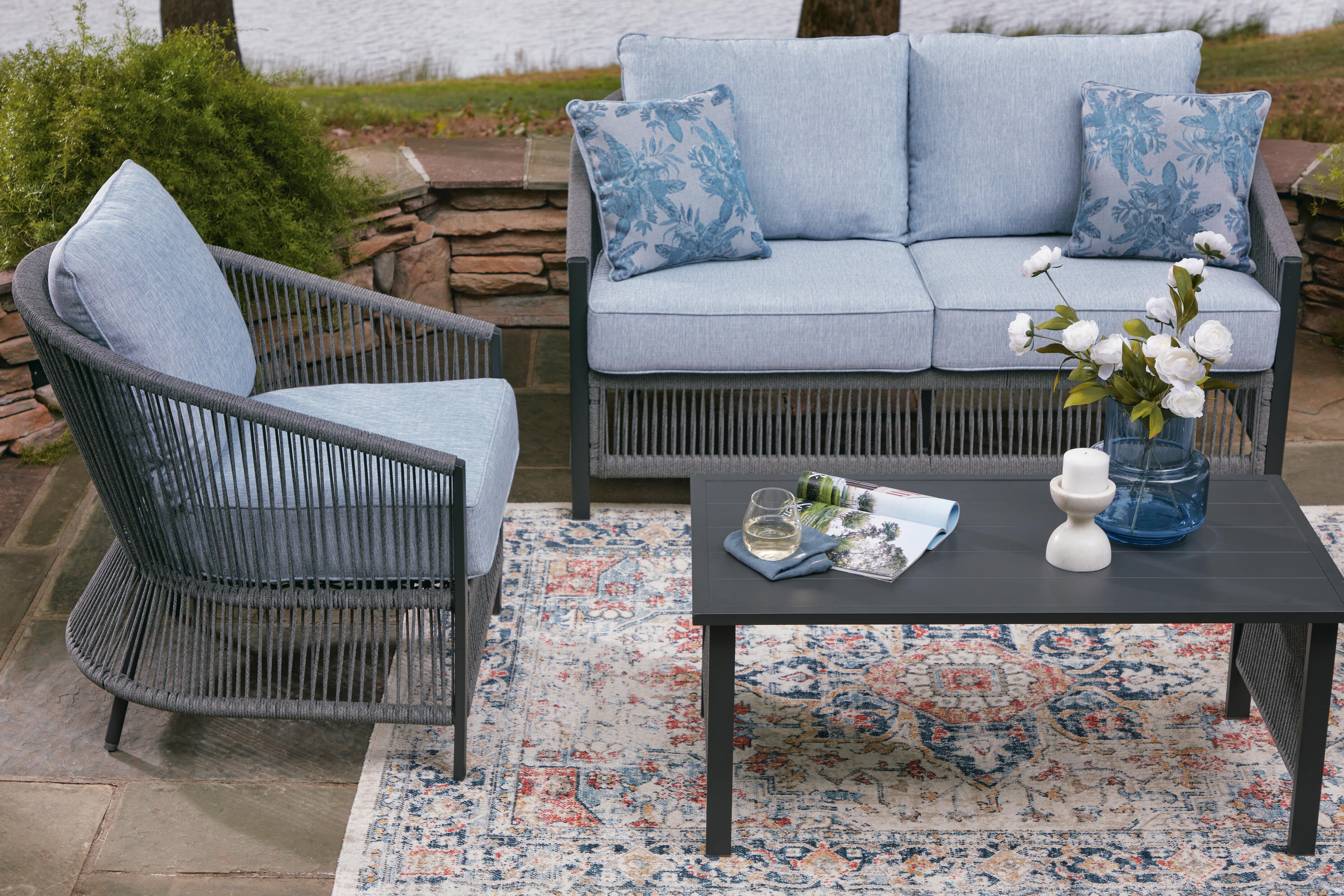 Bodega Island Outdoor Love/Chairs/Table Set (Set of 4) - image 8