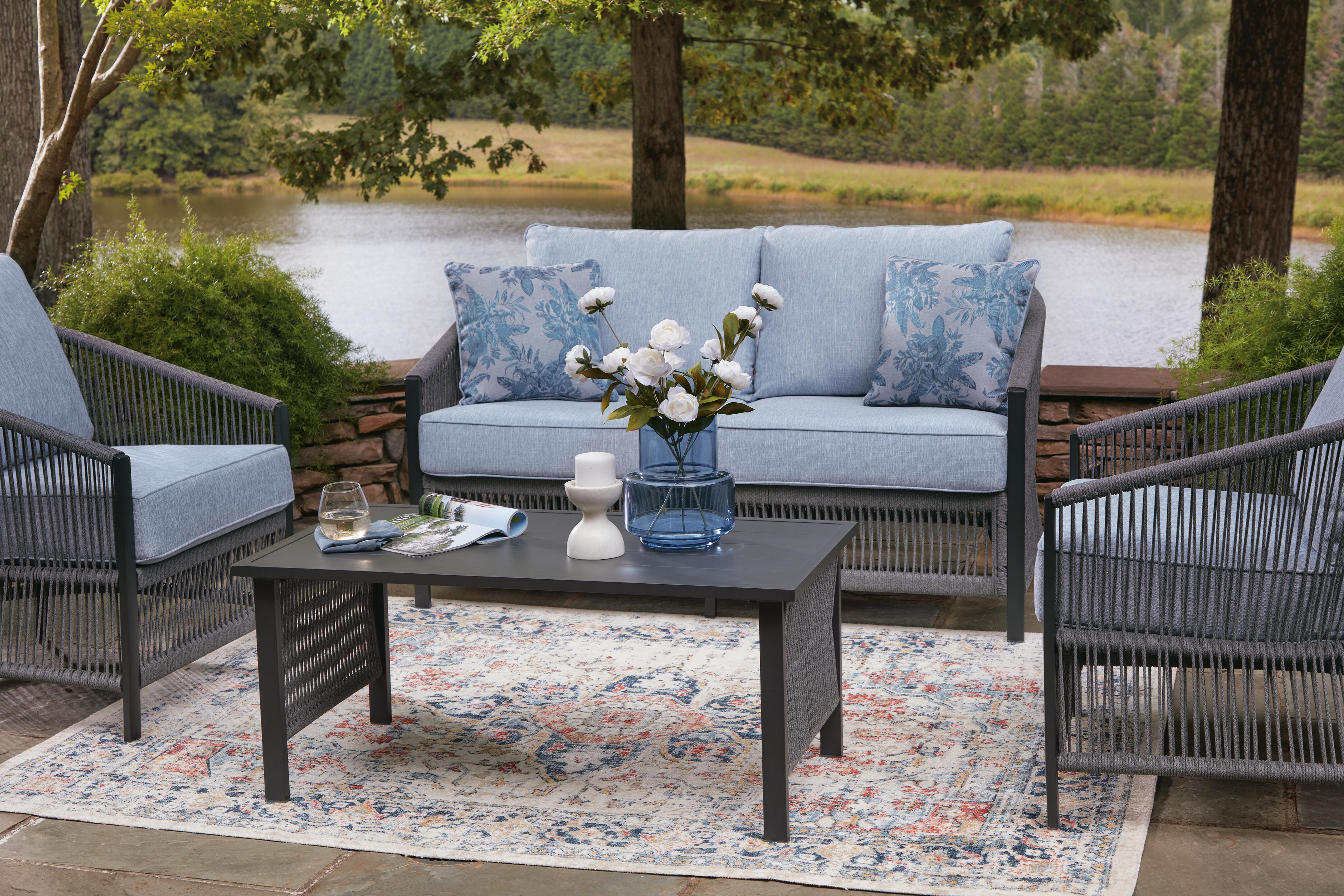 Bodega Island Outdoor Love/Chairs/Table Set (Set of 4) - image 9