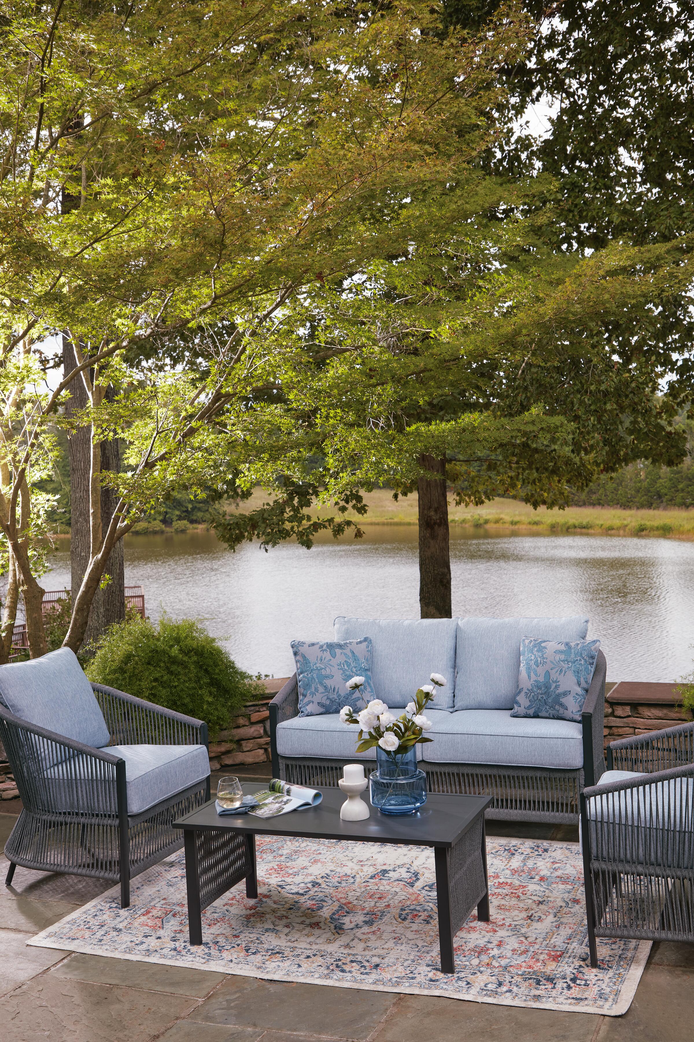 Bodega Island Outdoor Love/Chairs/Table Set (Set of 4) - image 10