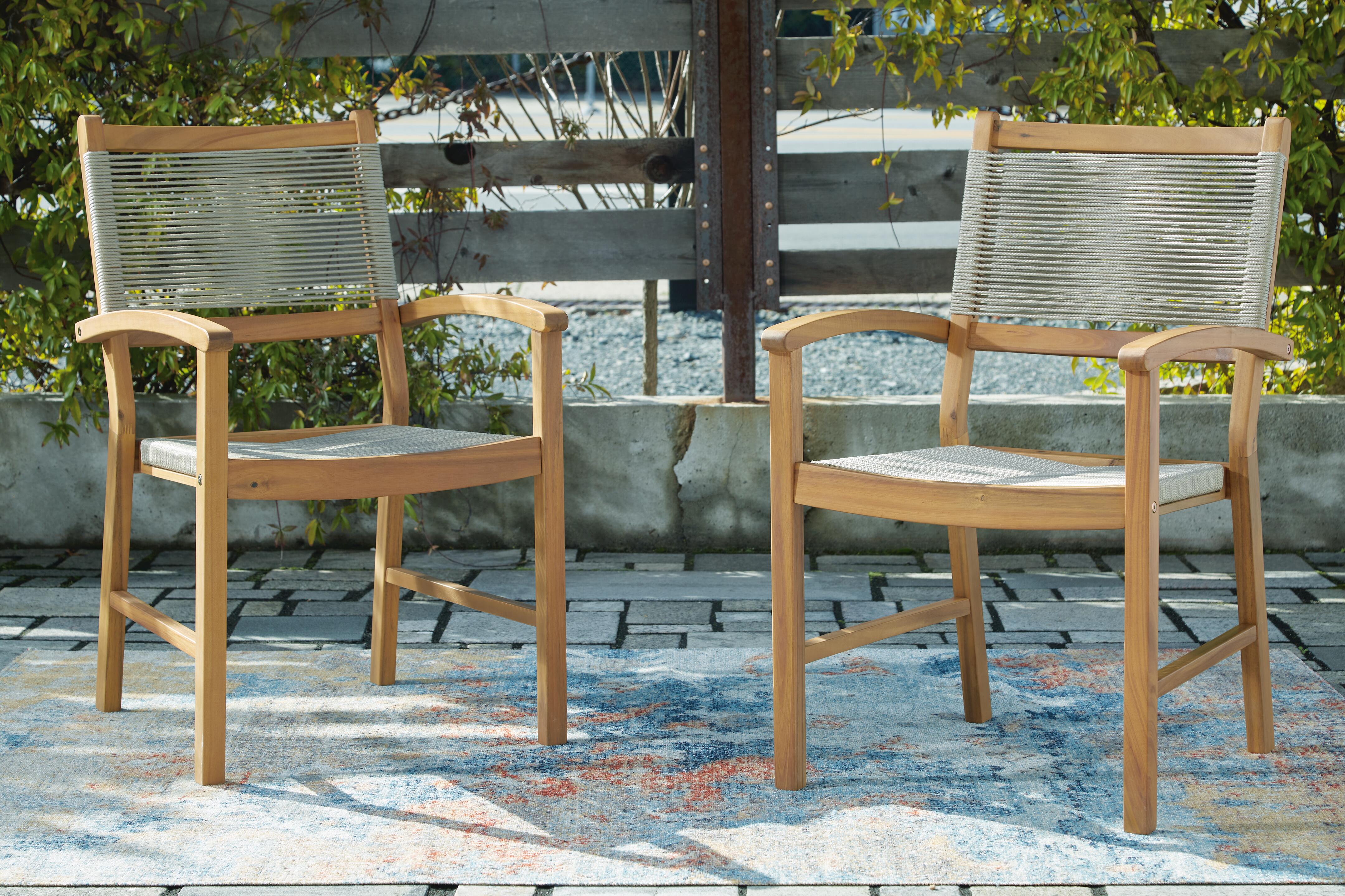 Janiyah Outdoor Dining Arm Chair (Set of 2), , large