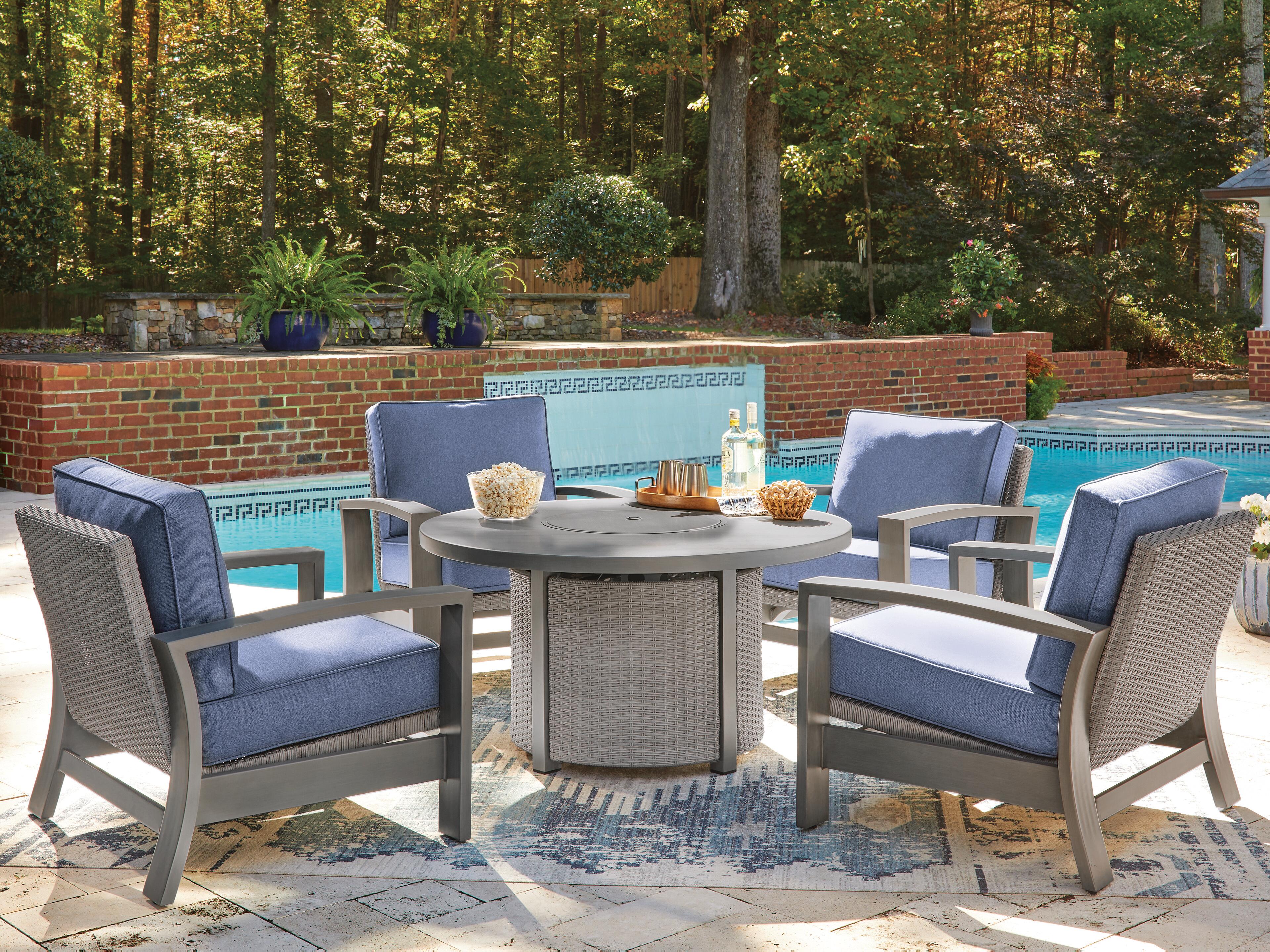 Dillon Beach Outdoor Fire Pit Table and 4 Chairs, , large