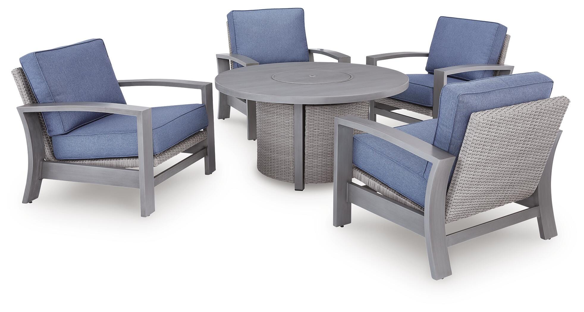 Dillon Beach Outdoor Fire Pit Table and 4 Chairs, , large