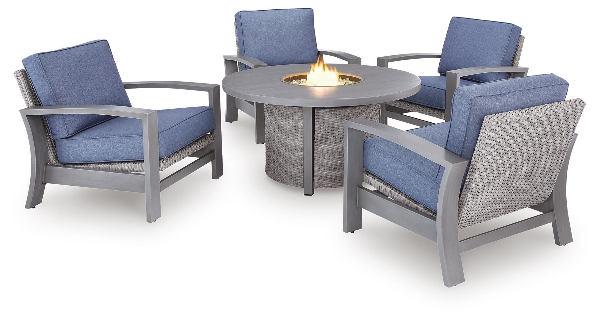 Dillon Beach Outdoor Fire Pit Table and 4 Chairs, , large