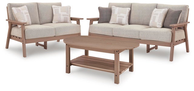 Cliffs Beach Outdoor Sofa and Loveseat with Coffee Table