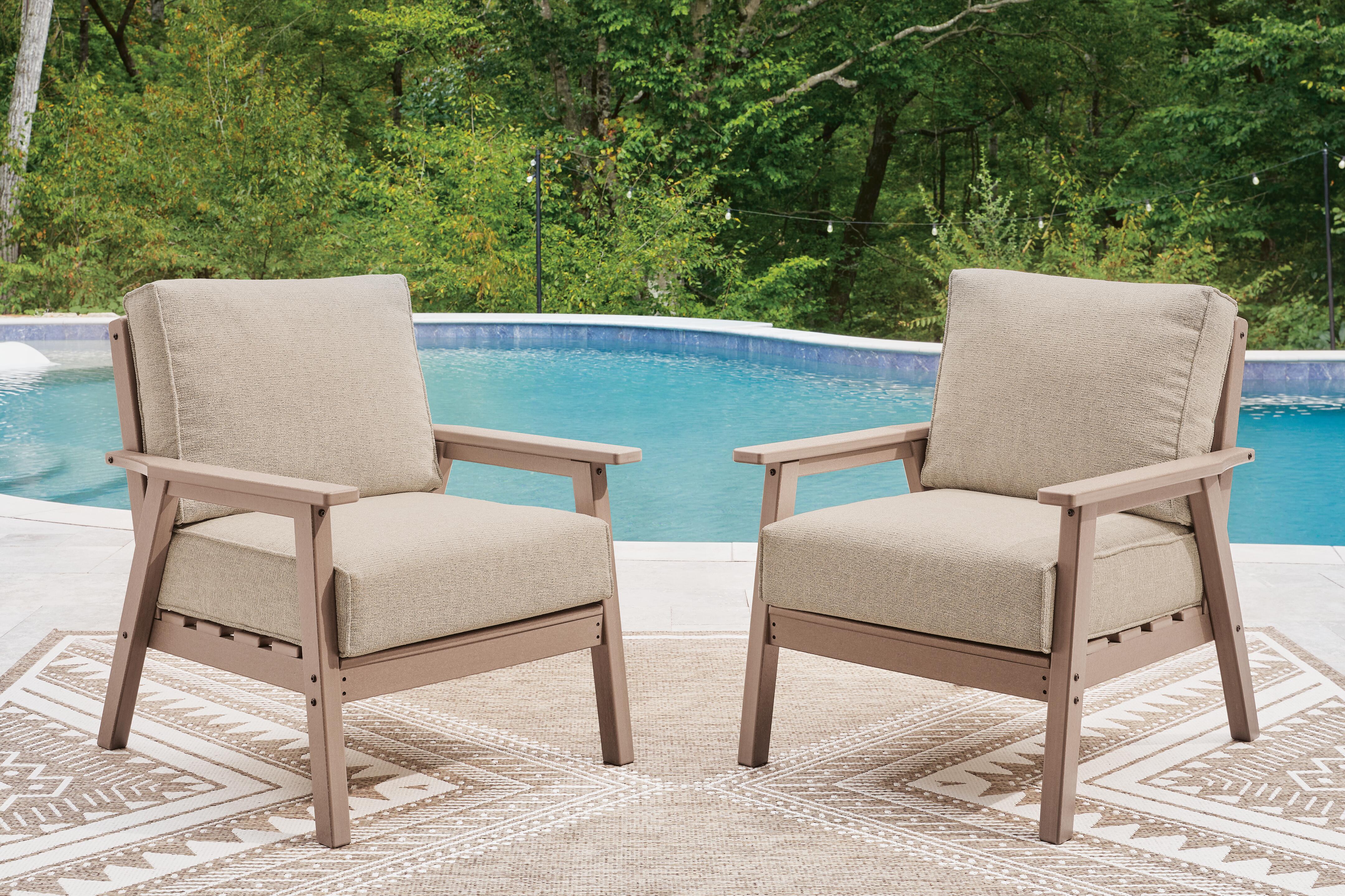 Cliffs Beach Outdoor Sofa and 2 Chairs with Coffee Table, , large