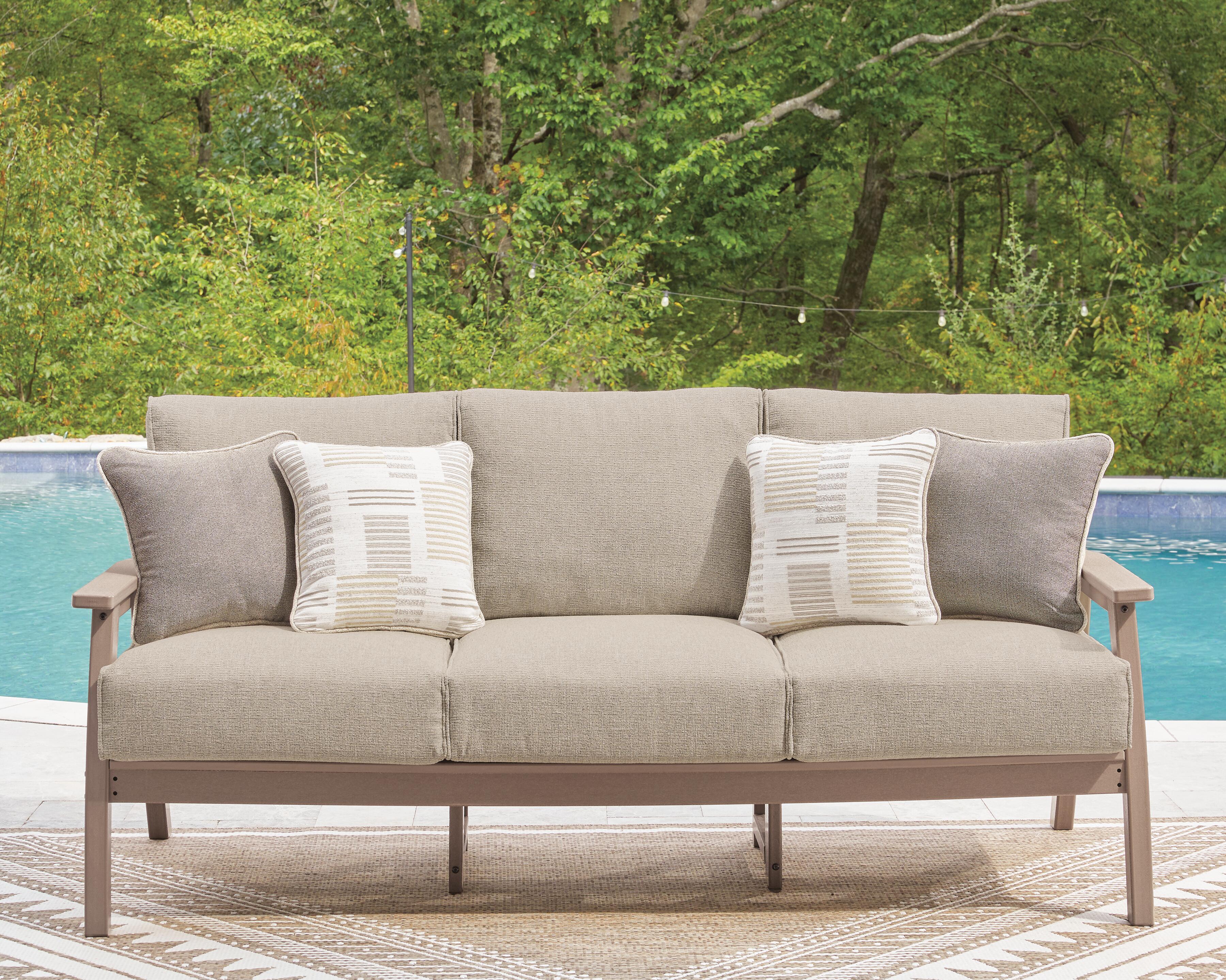 Cliffs Beach Outdoor Sofa and 2 Chairs with Coffee Table, , large
