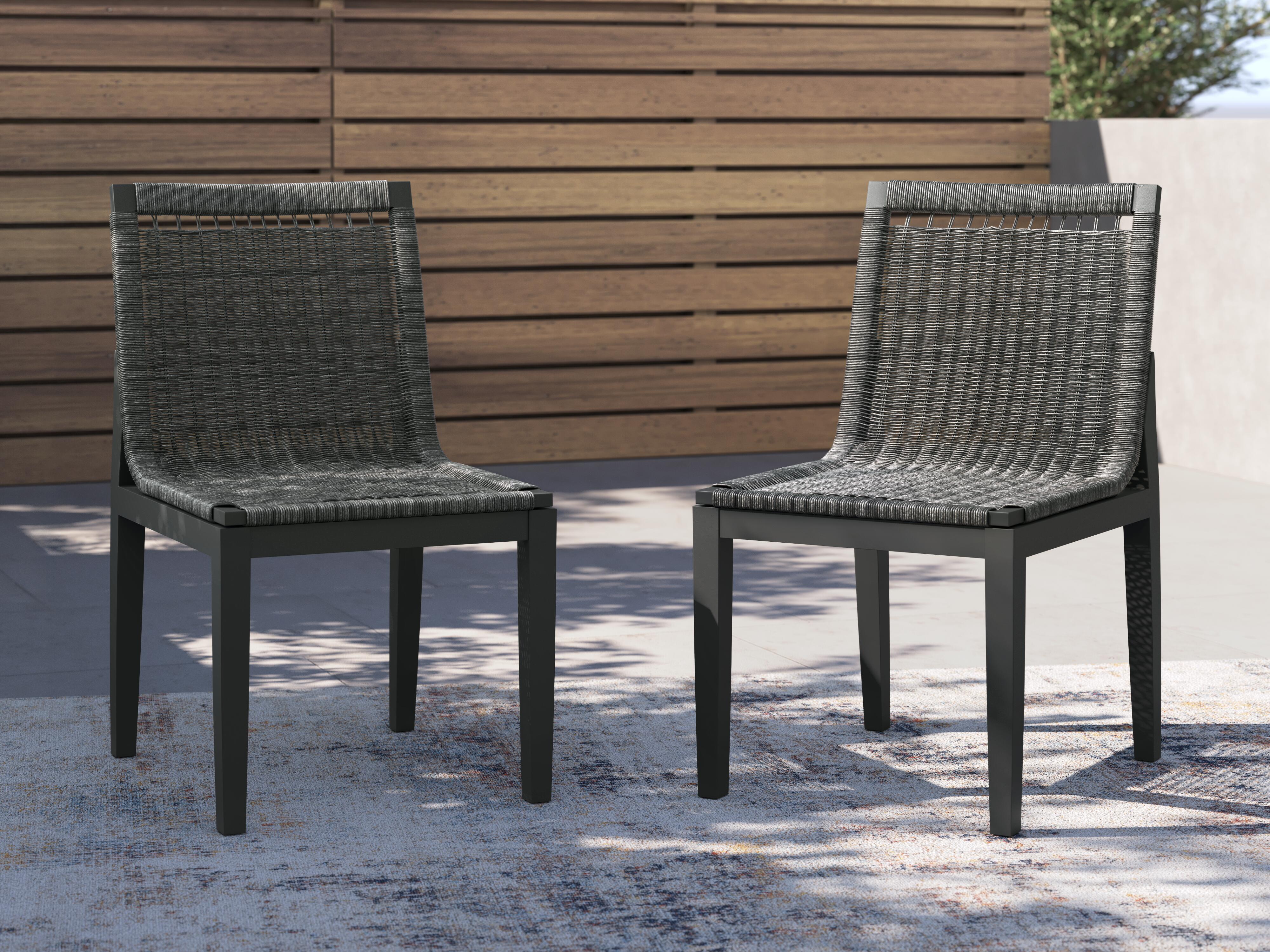 Maroska Outdoor Chair (Set of 2), Gray/Black