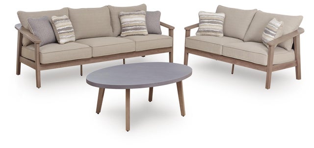 Francis Beach Outdoor Sofa and Loveseat with Coffee Table