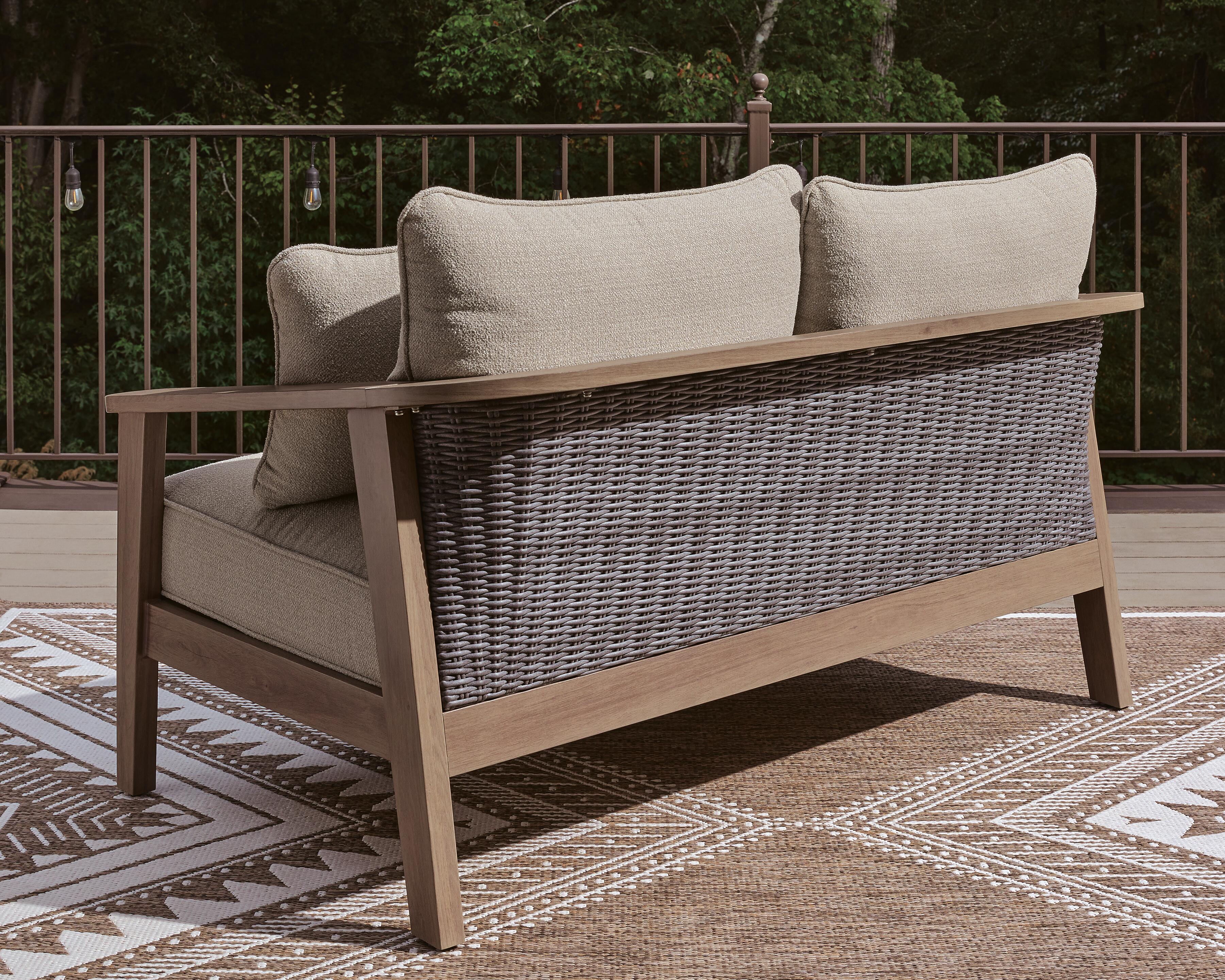 Francis Beach Outdoor Sofa and Loveseat with Coffee Table, , large