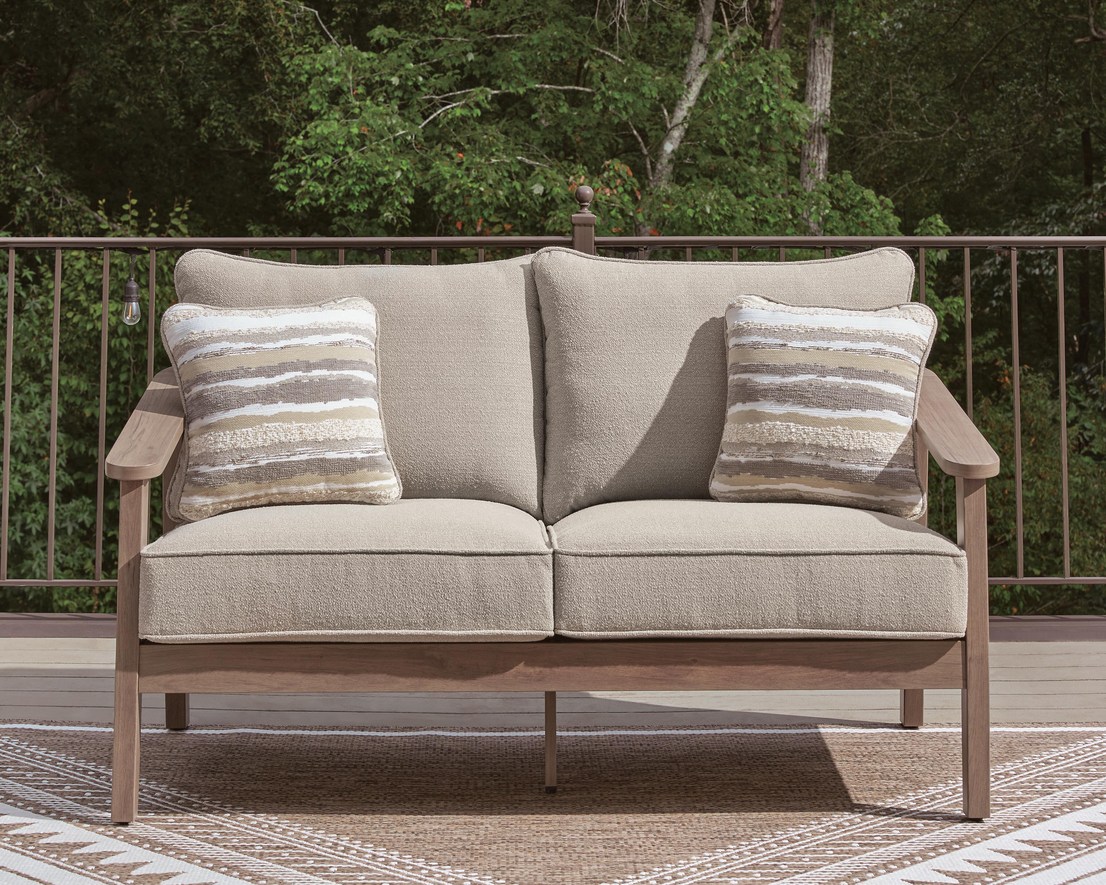 Francis Beach Outdoor Sofa and Loveseat with Coffee Table, , large