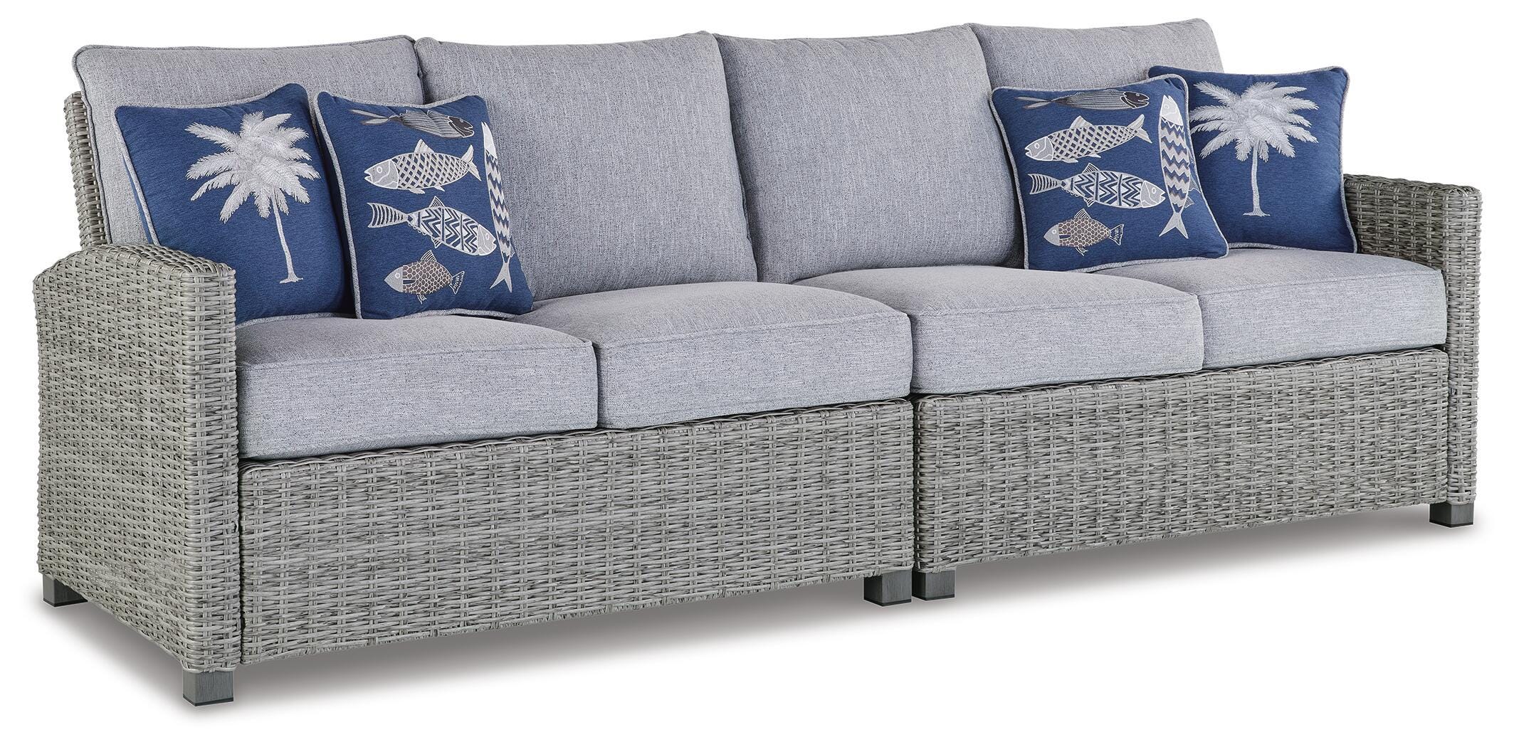 Naples Beach Outdoor Right and Left-arm Facing Loveseat with Cushion (Set of 2) - image 1