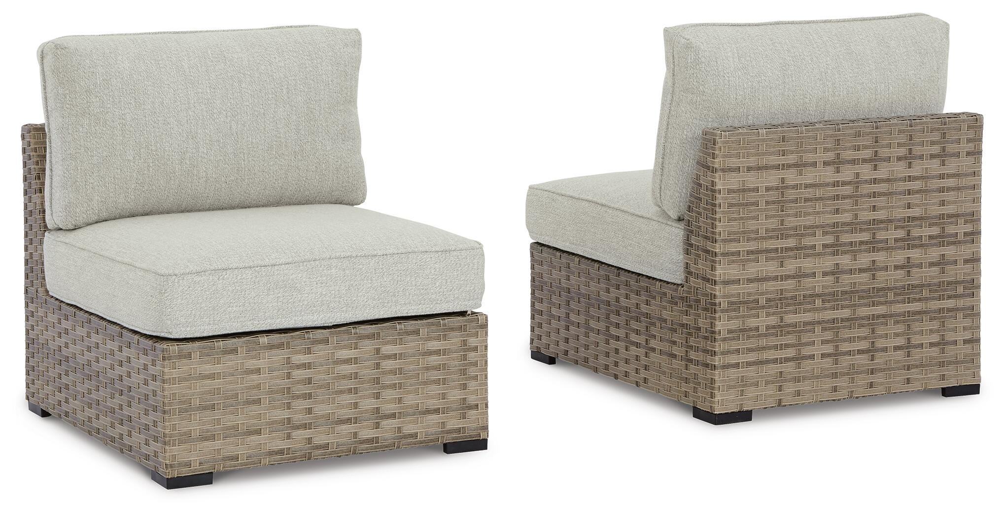Calworth Outdoor Armless Chair with Cushion (Set of 2) - image 2