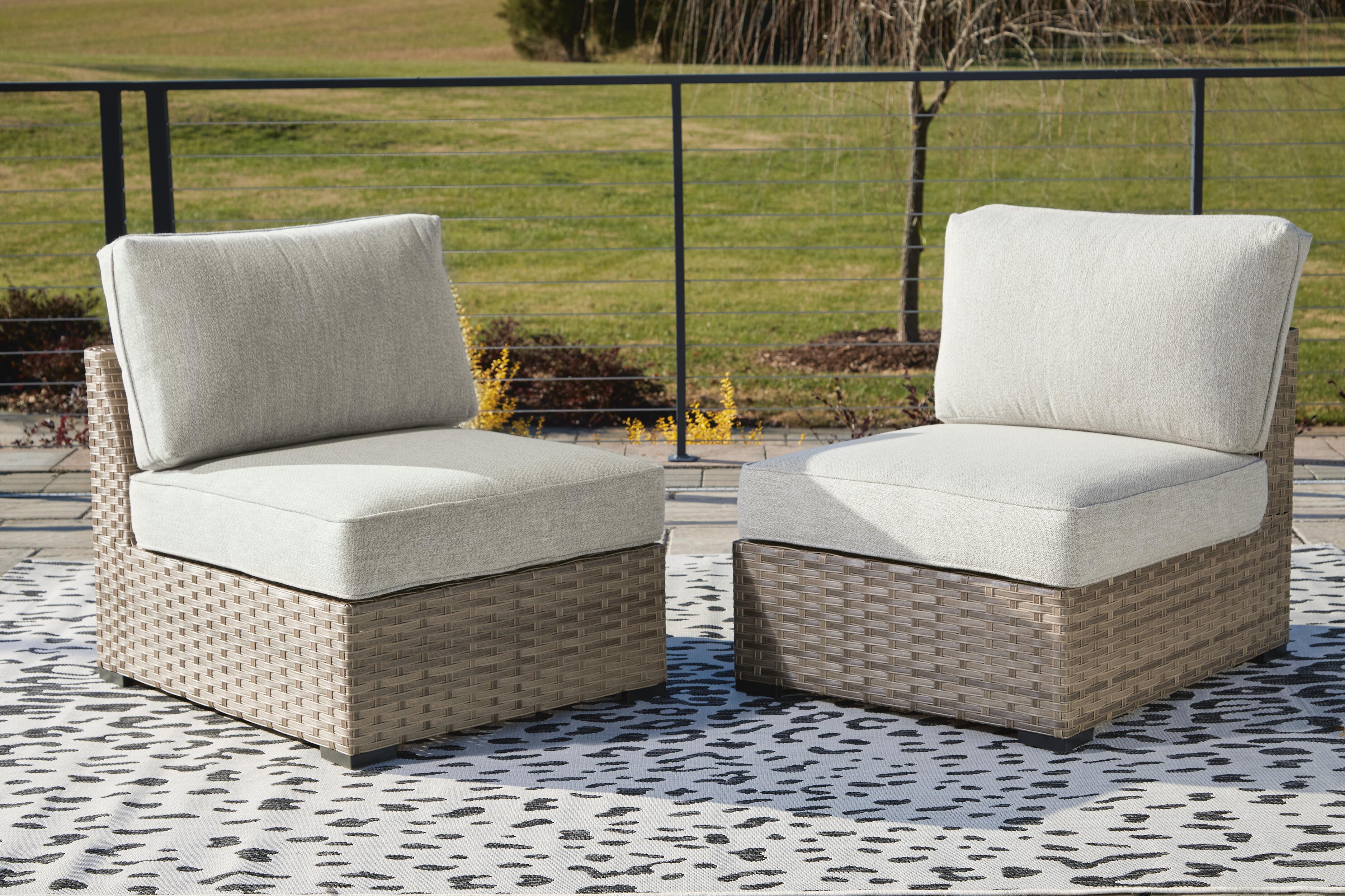 Calworth Outdoor Armless Chair with Cushion (Set of 2) - image 1
